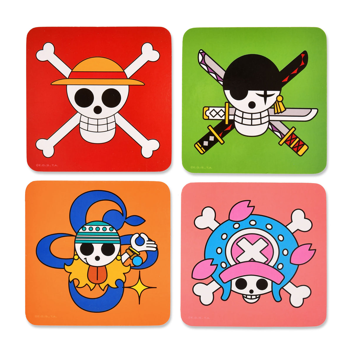 Produktbild One Piece - Skulls Untersetzer 4er Set