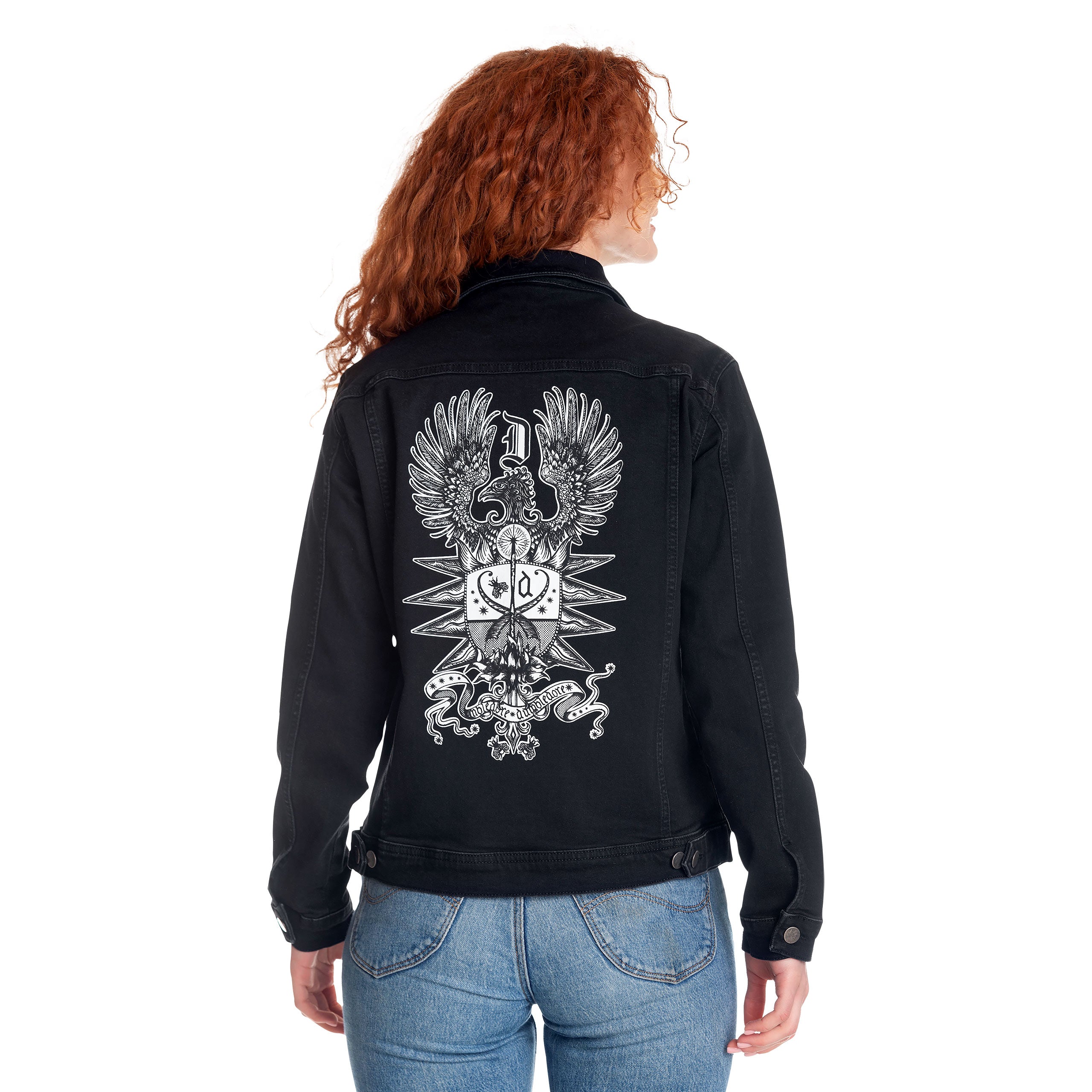 Produktbild Dumbledore Wappen Jeansjacke schwarz - Phantastische Tierwesen