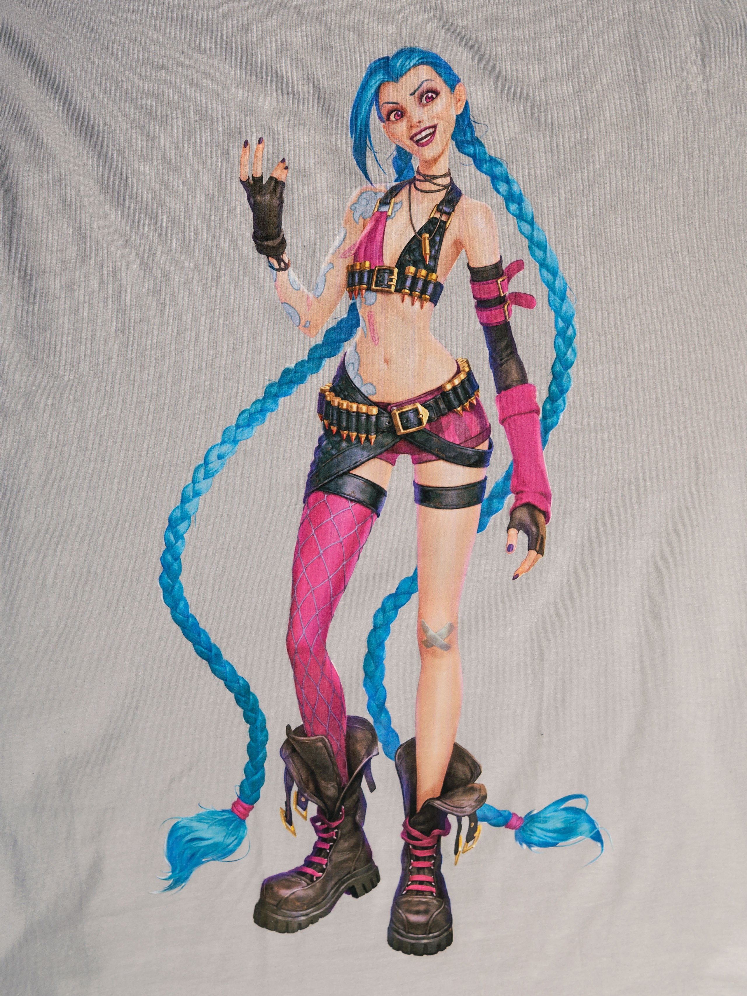 Produktbild League of Legends - Jinx Character T-Shirt grau