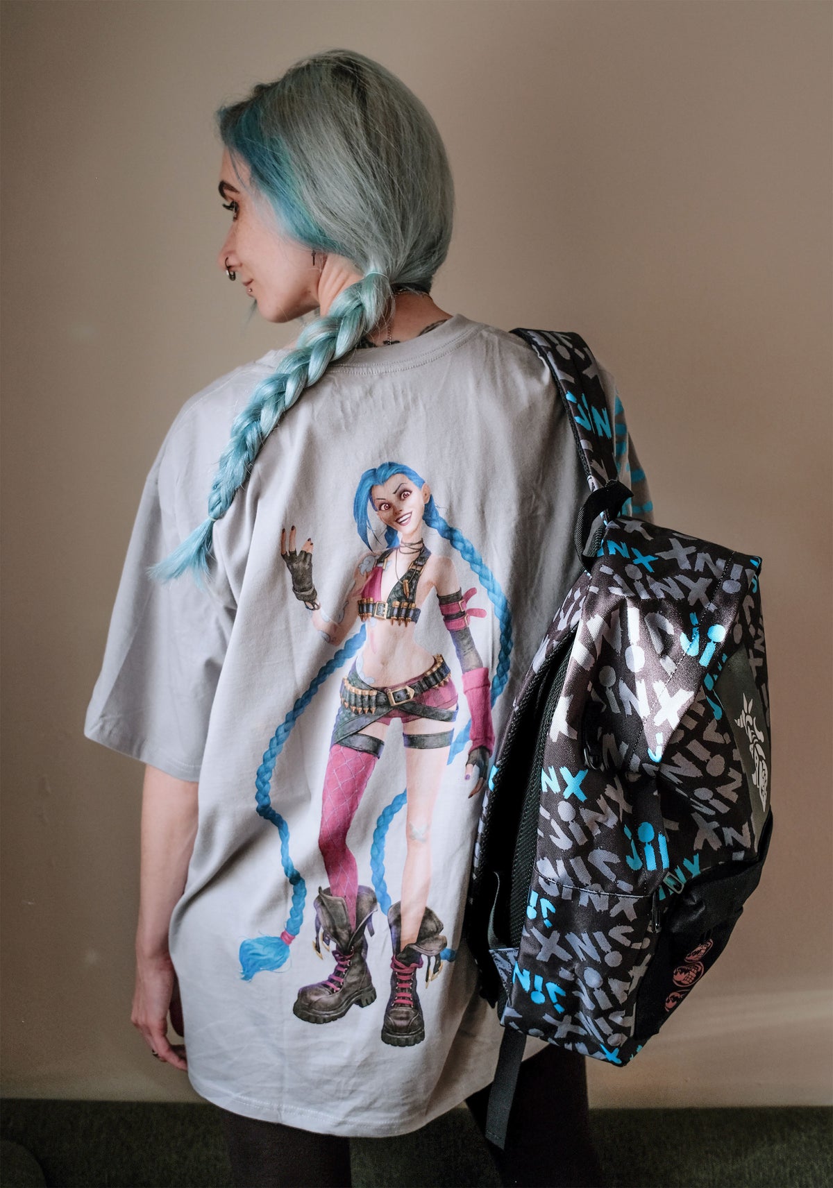 Produktbild League of Legends - Jinx Character T-Shirt grau