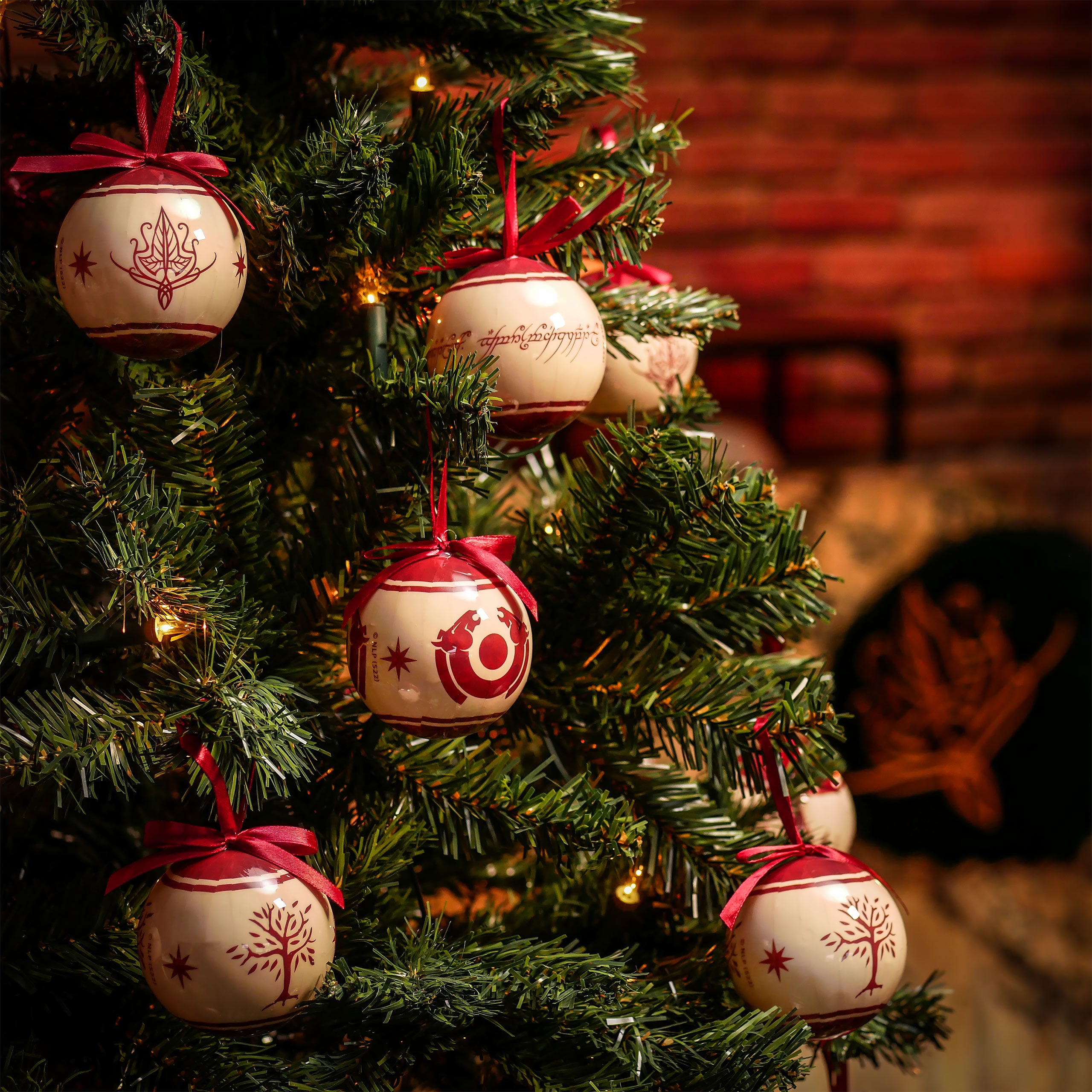 Produktbild Der Herr der Ringe - Mittelerde Symbole Weihnachtsbaumkugeln 14tlg