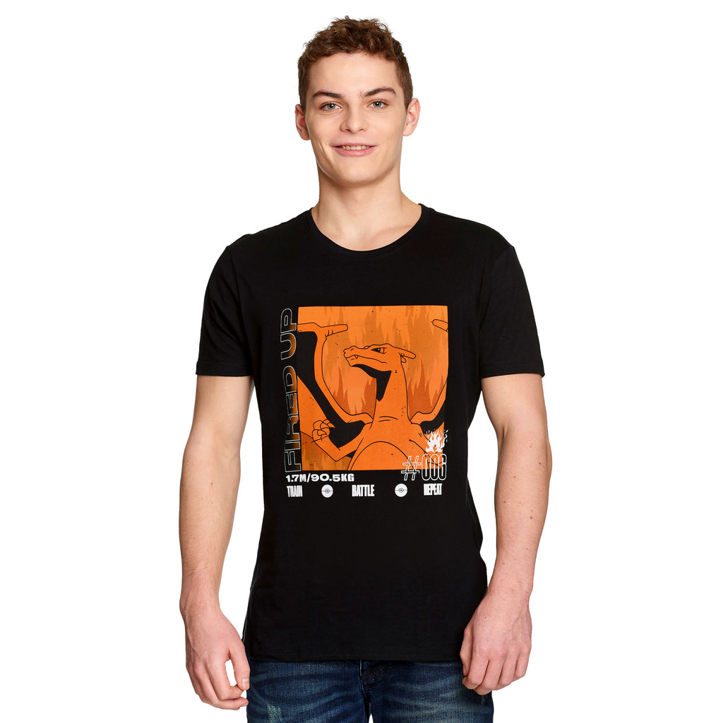 Pokemon - Glurak Poster T-Shirt schwarz