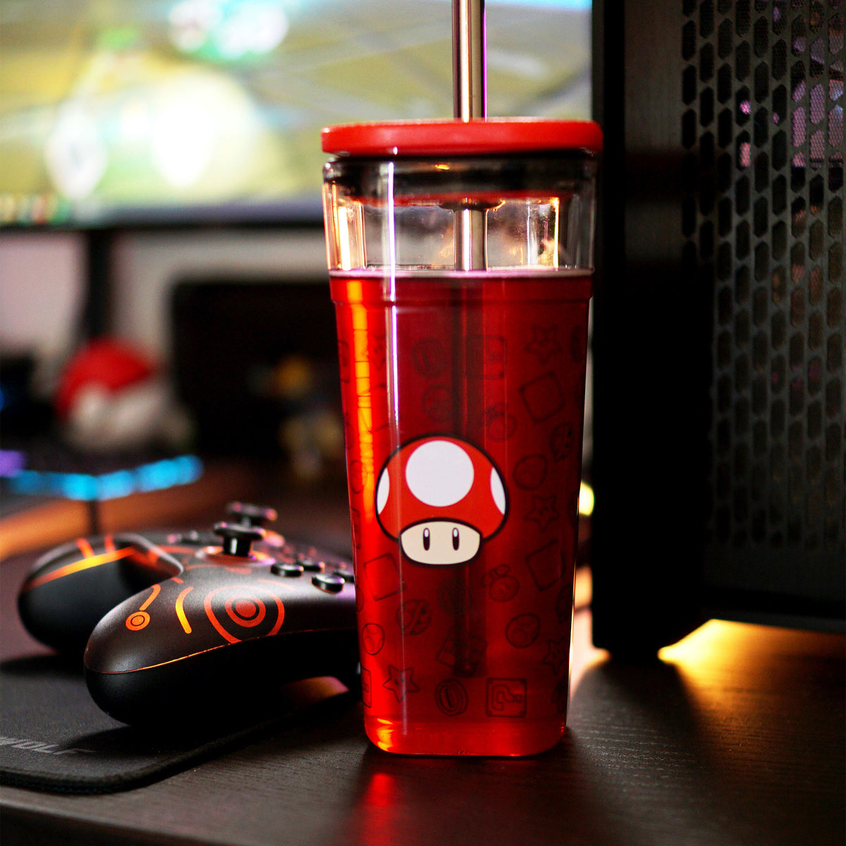 Produktbild Super Mario - Super Pilz Becher mit Strohhalm