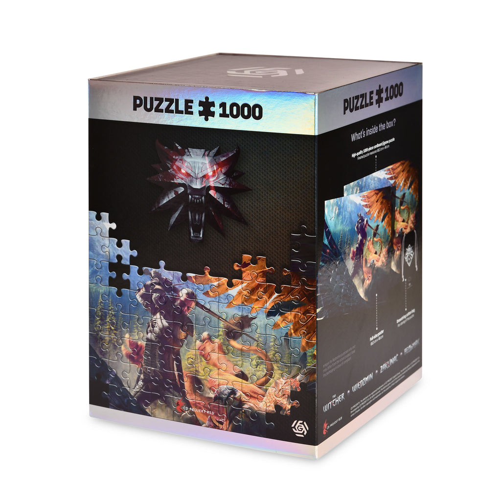 Produktbild Witcher - Geralt vs. Greif Puzzle mit Logo Stoffbeutel