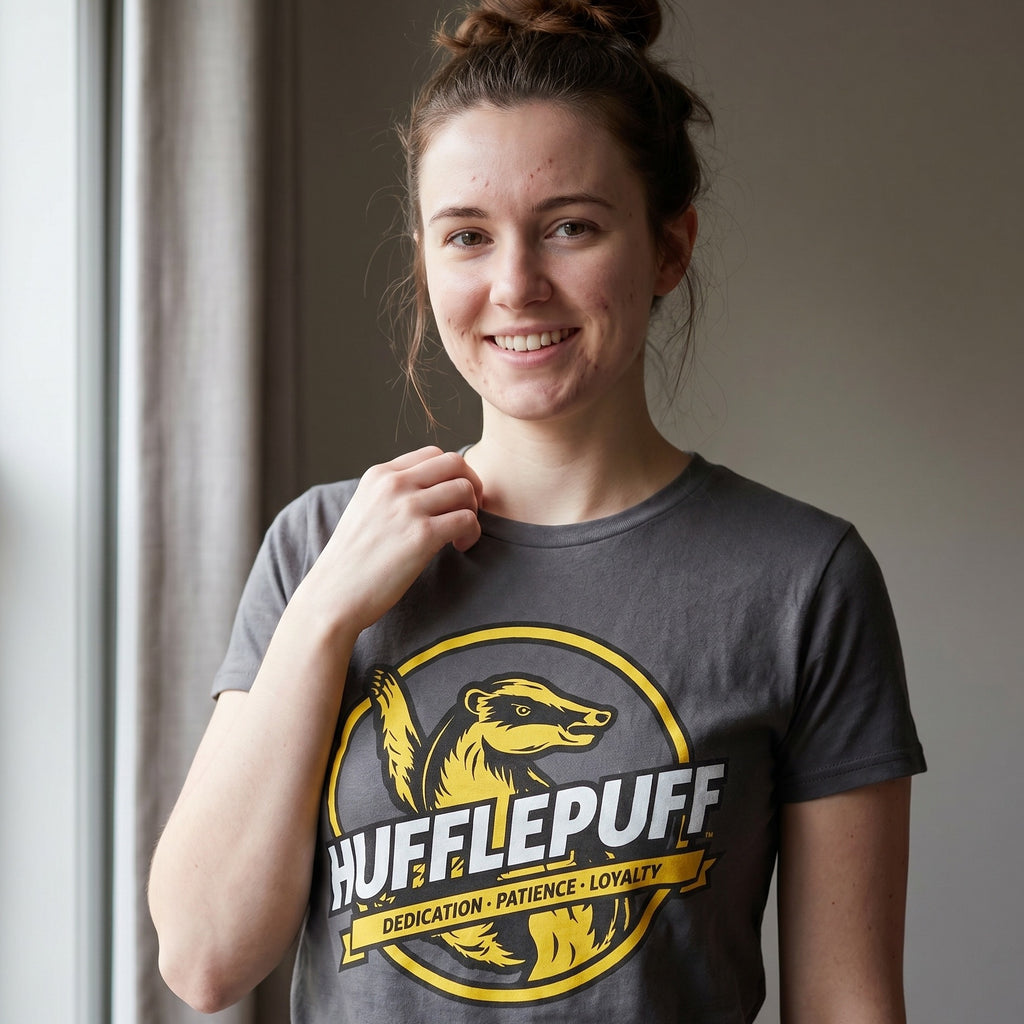 Product image Hufflepuff House Values T-Shirt Grey - Harry Potter
