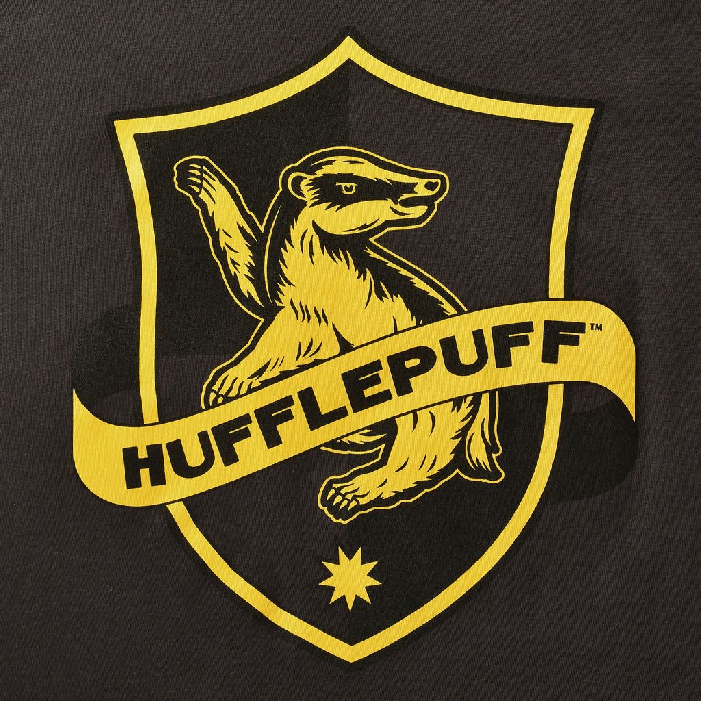 Produktbild Hufflepuff Logo T-Shirt grau - Harry Potter