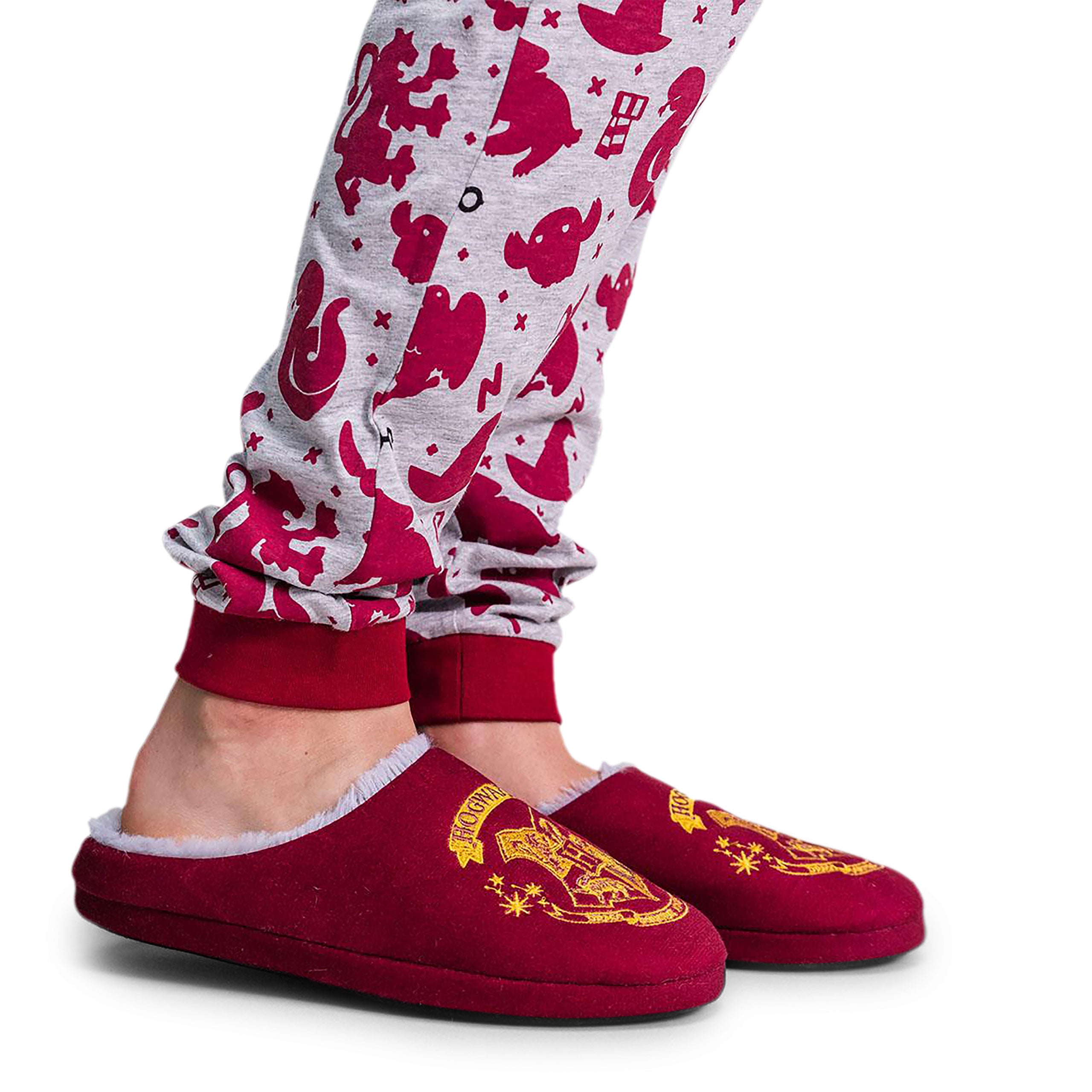 Produktbild Harry Potter - Hogwarts Wappen Plüsch Pantoffeln rot