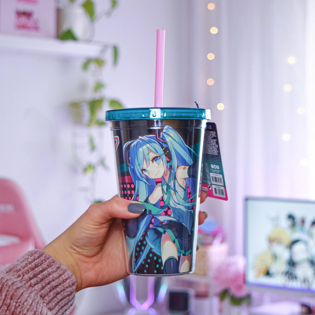Hatsune Miku - Trinkbecher mit Strohhalm