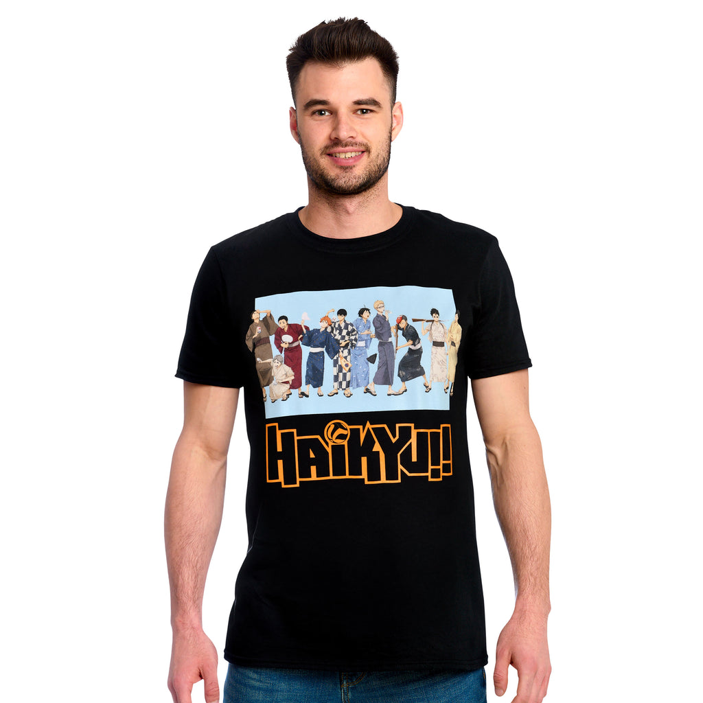 Haikyu!! - Group in Yukata T-Shirt schwarz