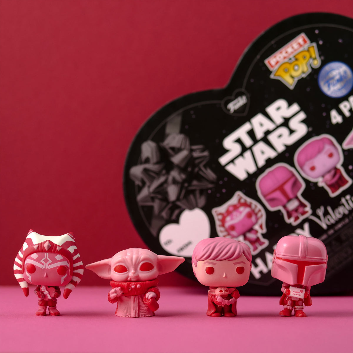Produktbild Star Wars - Funko Pocket Pop 4er Figuren Set Valentinstags-Edition