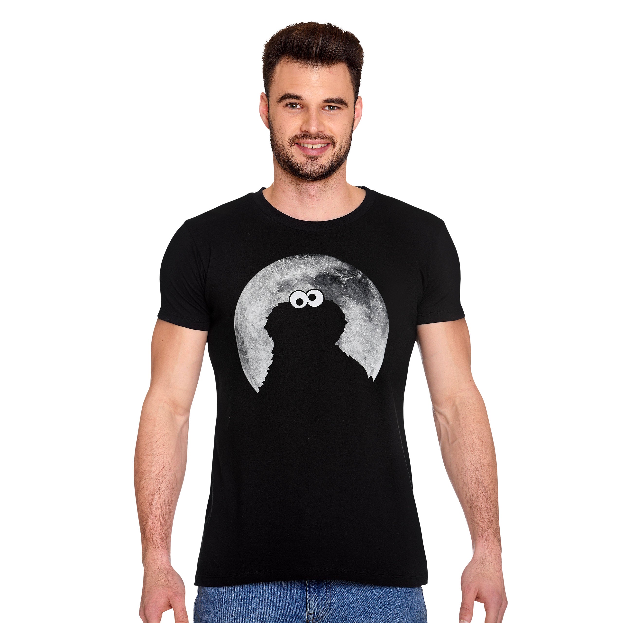 Produktbild Sesamstraße - Cookie Monster Moonnight T-Shirt schwarz