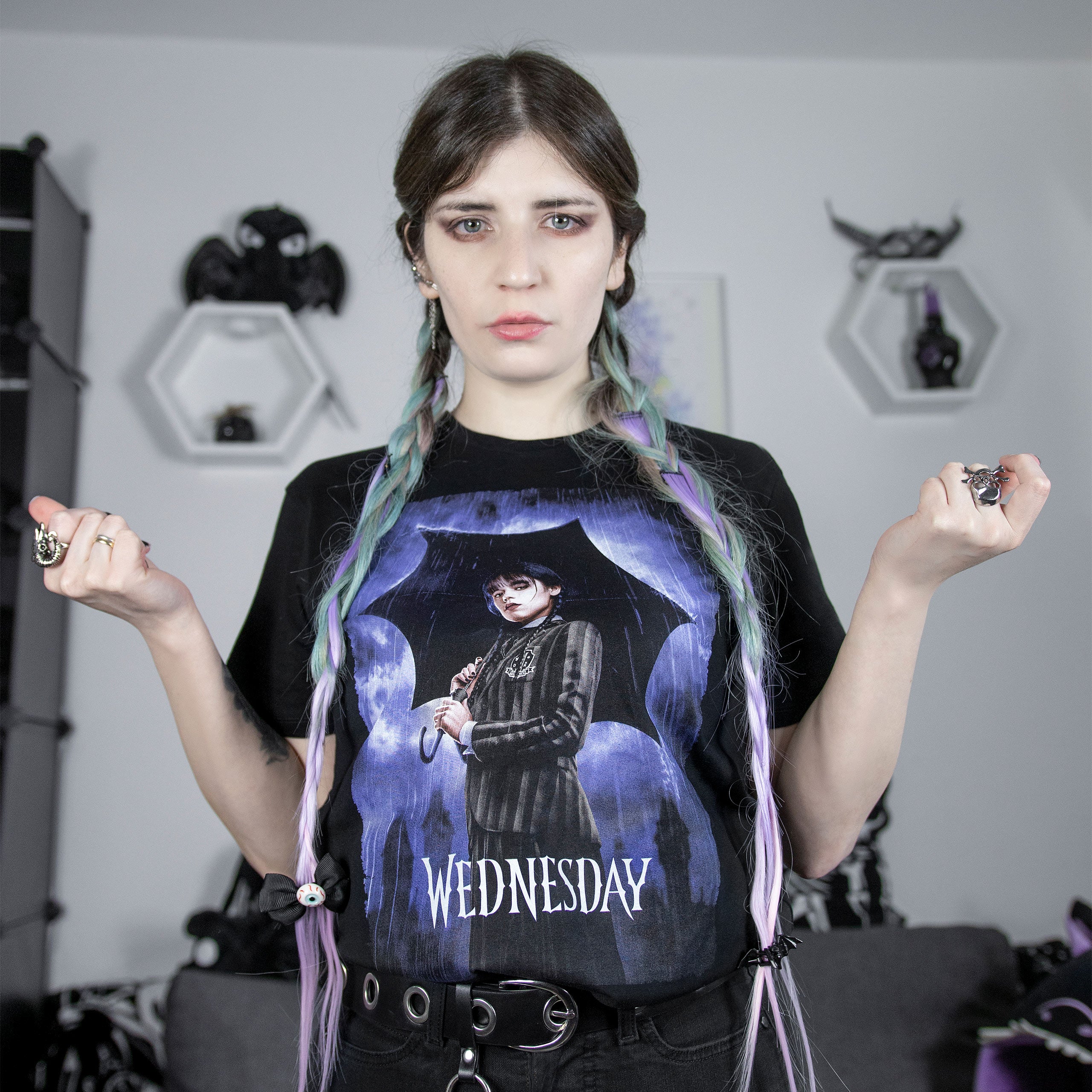 Produktbild Wednesday - Teaser Poster T-Shirt schwarz