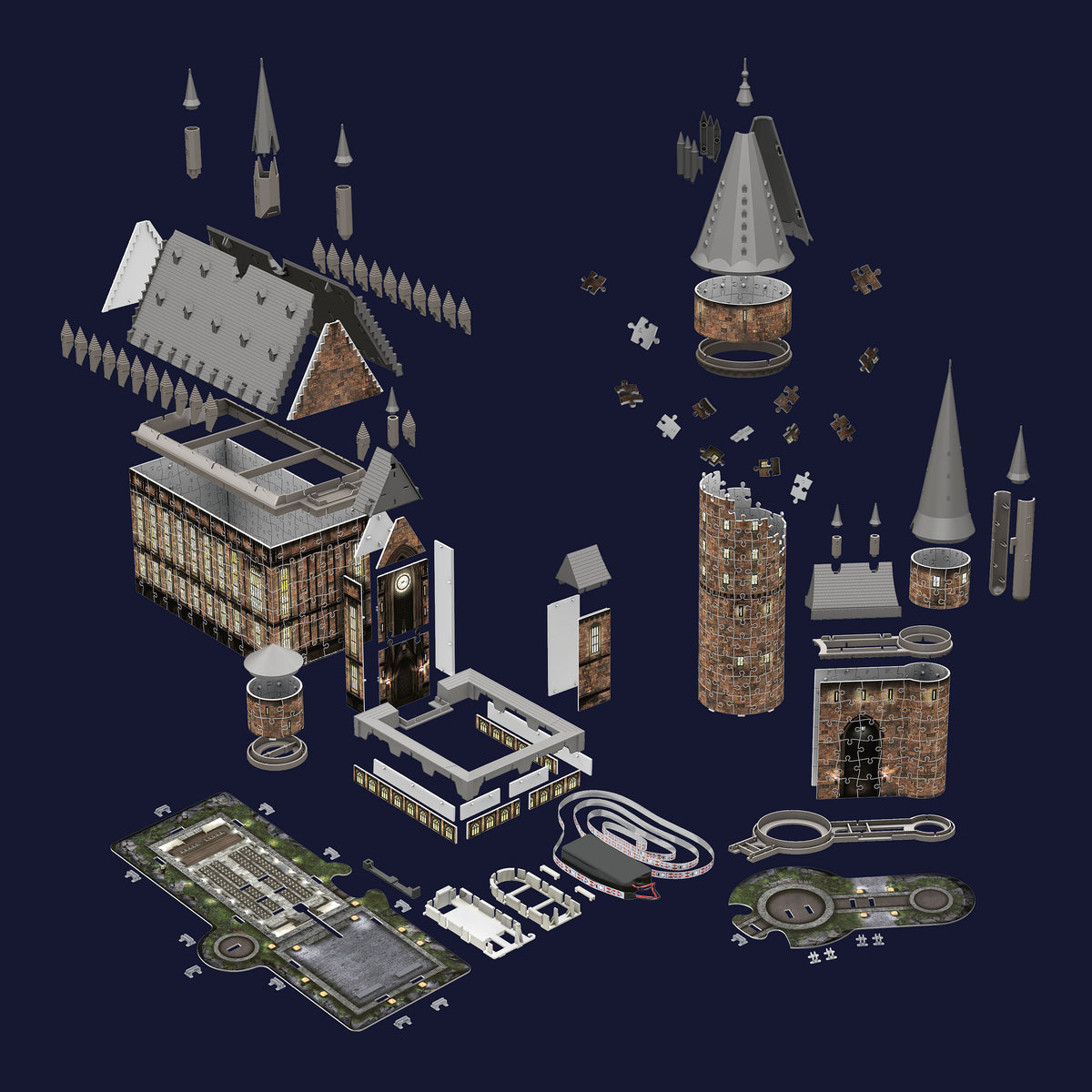 Produktbild Hogwarts Schloss Die Große Halle 3D Puzzle mit Beleuchtung - Harry Potter