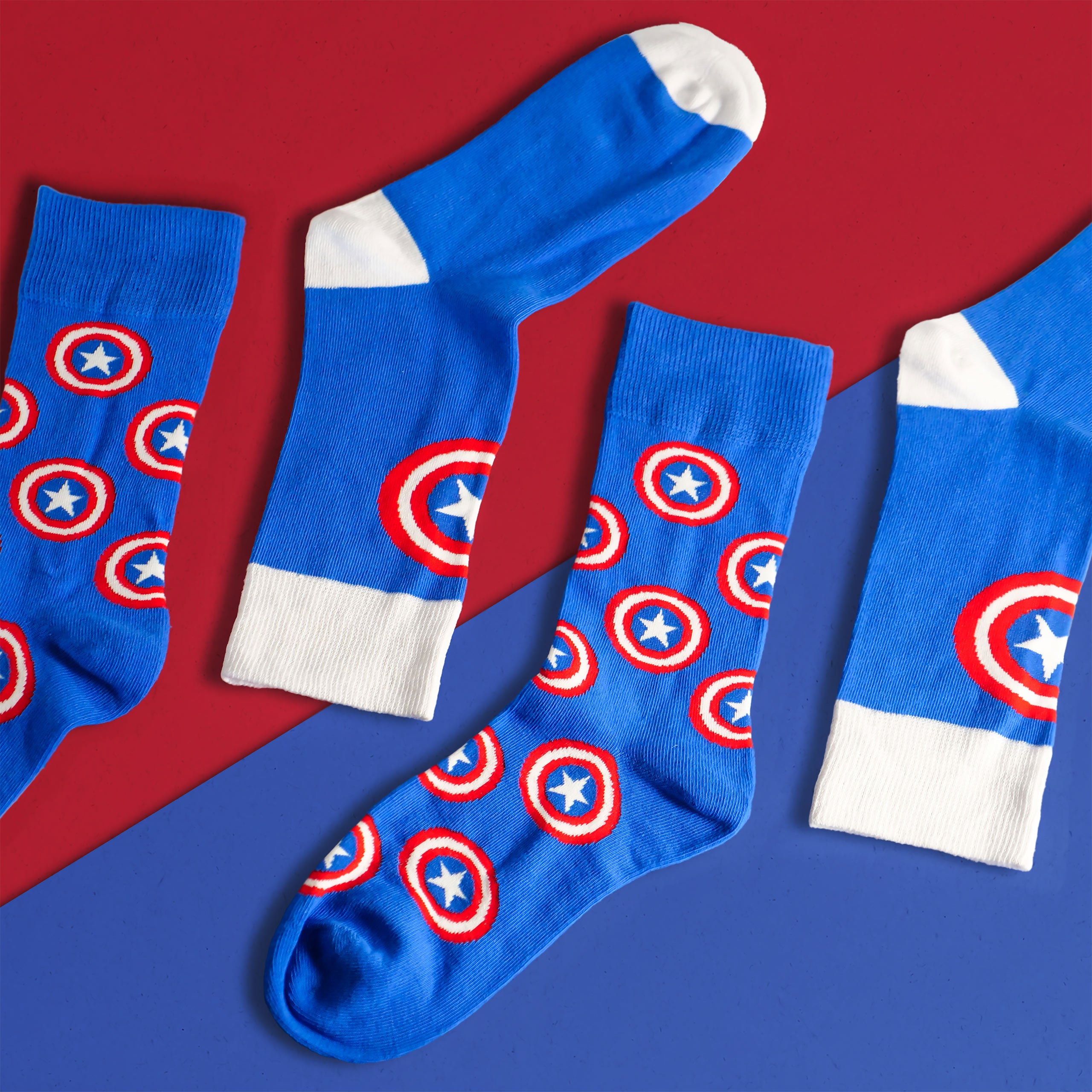 Produktbild Captain America - Shield Logo Socken 2er Set blau