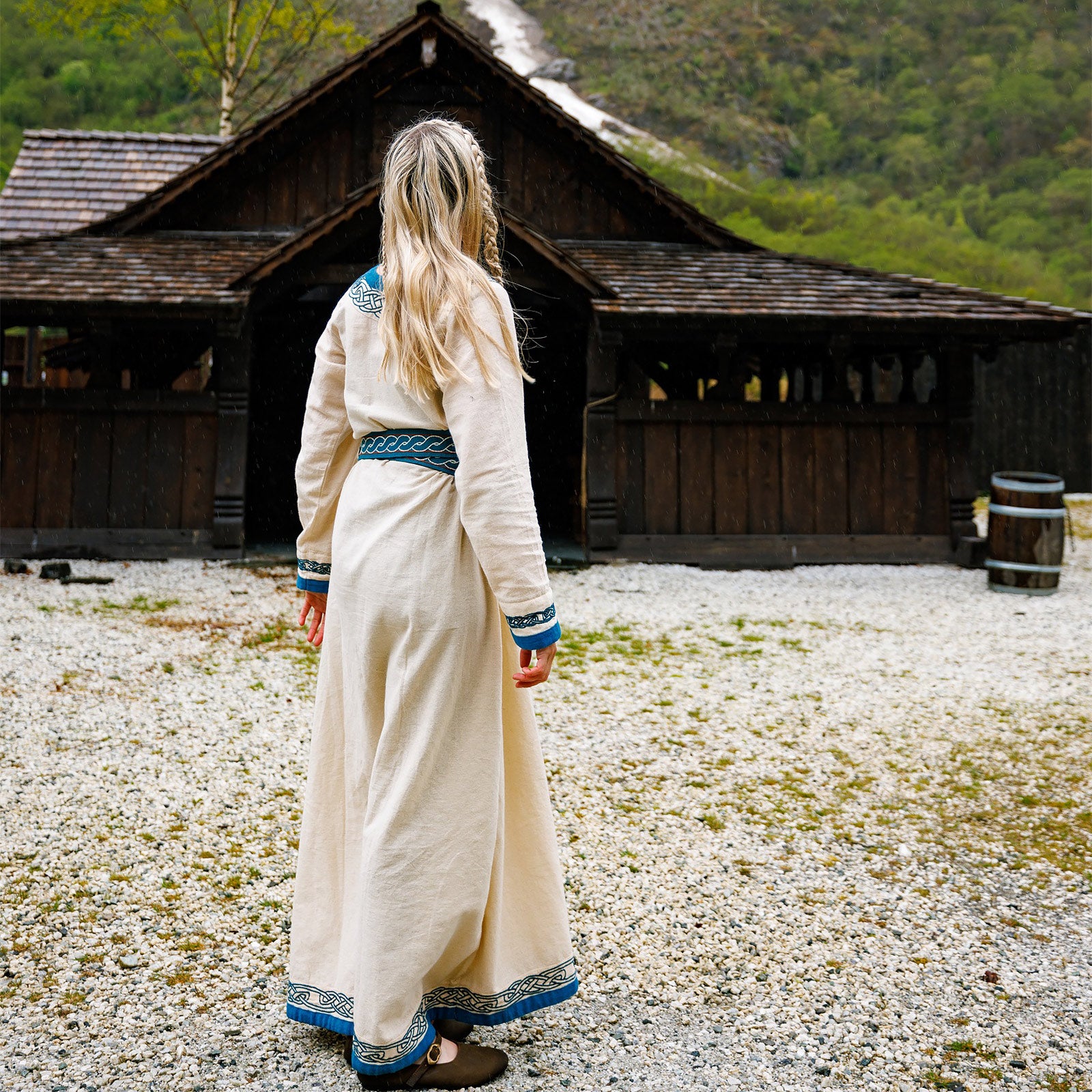Produktbild Wikinger Kleid Lagertha beige-blau
