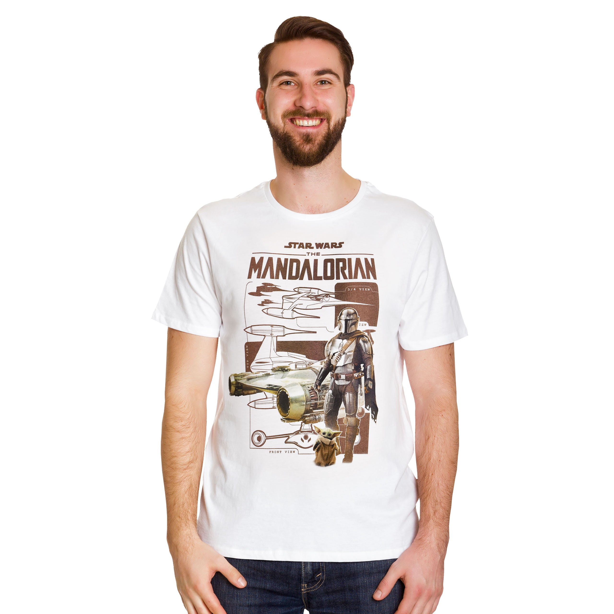 Produktbild Grogu und Mandalorianer T-Shirt weiß - Star Wars The Mandalorian