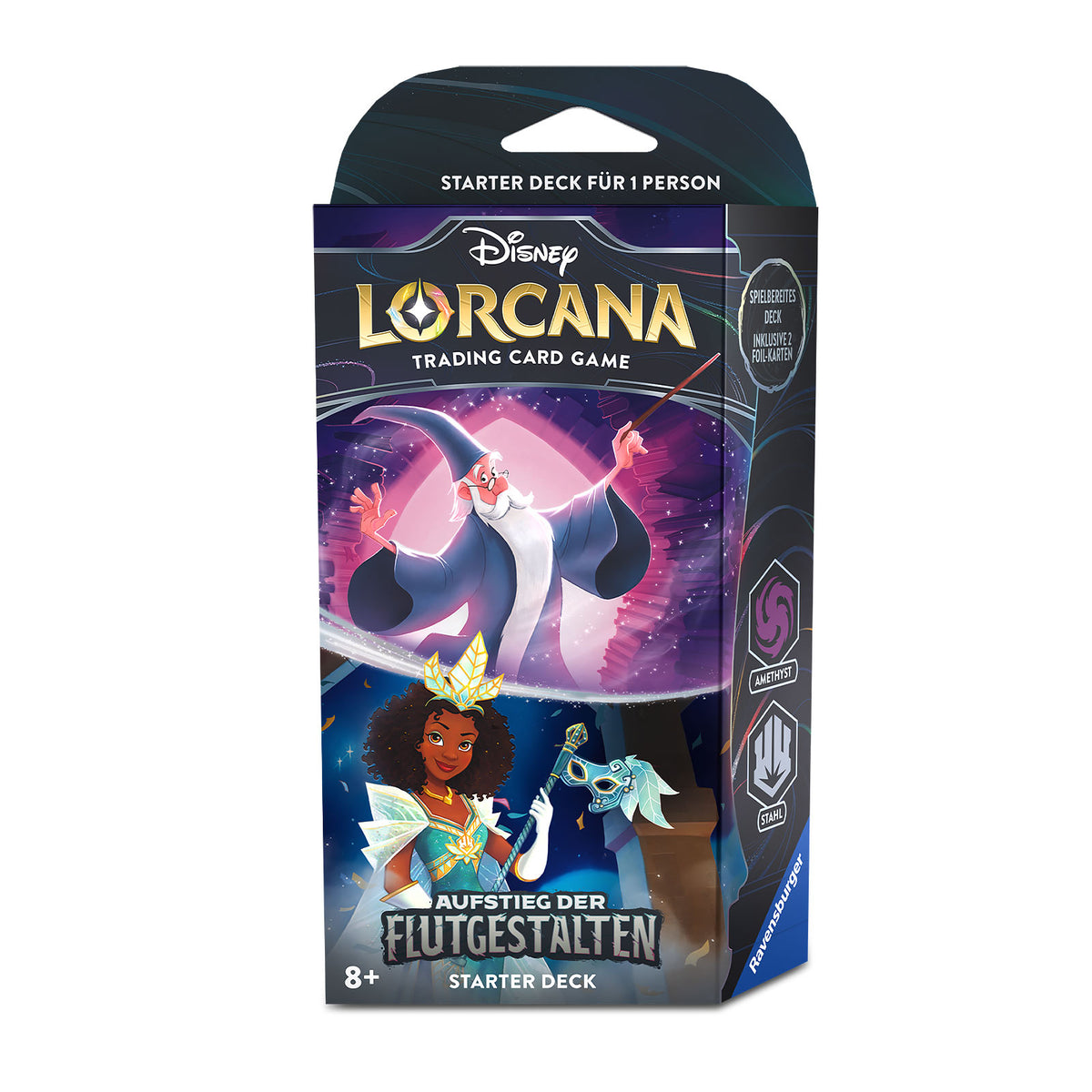 Produktbild Disney Lorcana Amethyst und Stahl Starterset - Aufstieg der Flutgestalten Trading Card Game