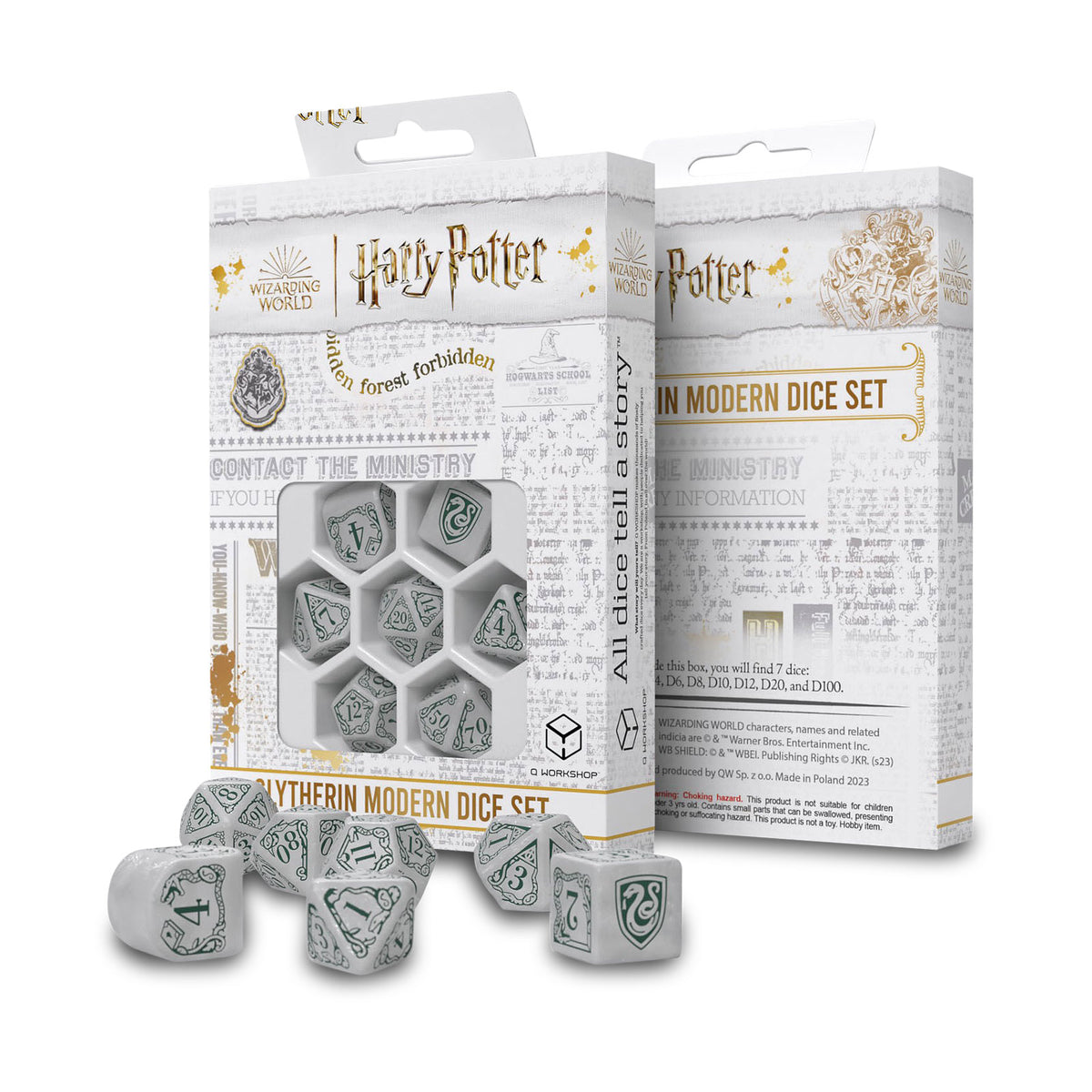 Produktbild Harry Potter - Slytherin RPG Würfel Set 7tlg weiß