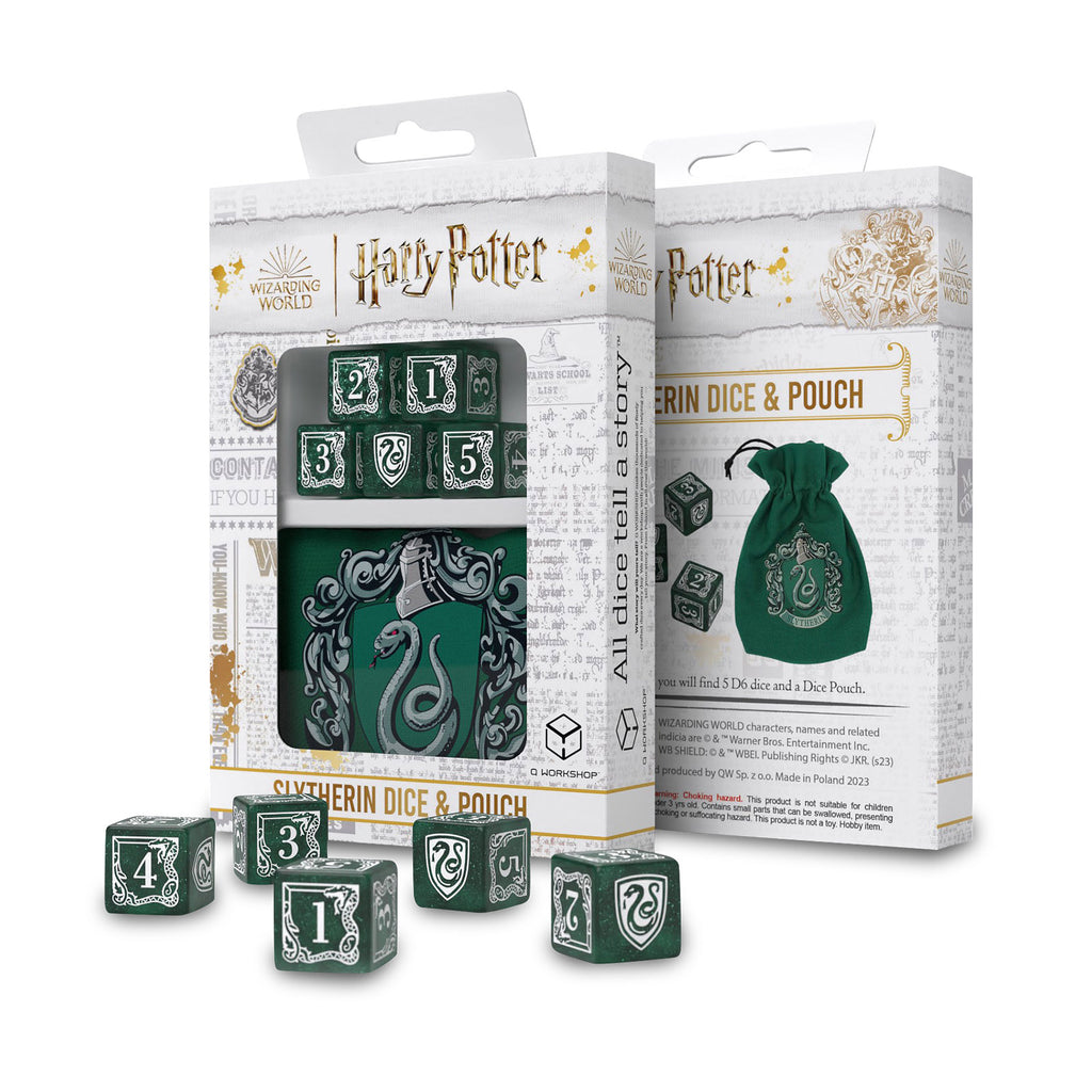 Produktbild Harry Potter - Slytherin RPG Würfel Set 5tlg mit Würfelbeutel grün