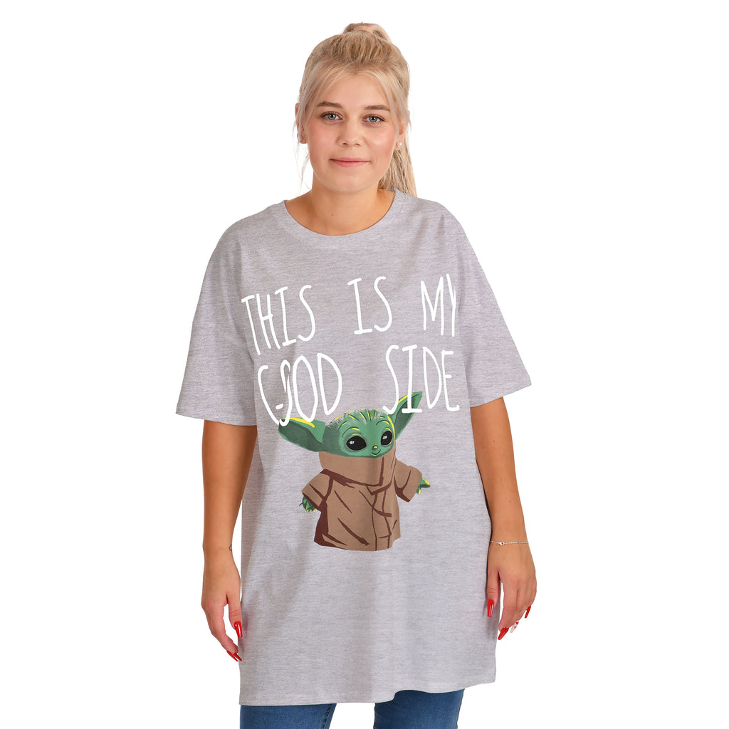 Produktbild Grogu Good Side Oversize T-Shirt weiß - Star Wars The Mandalorian