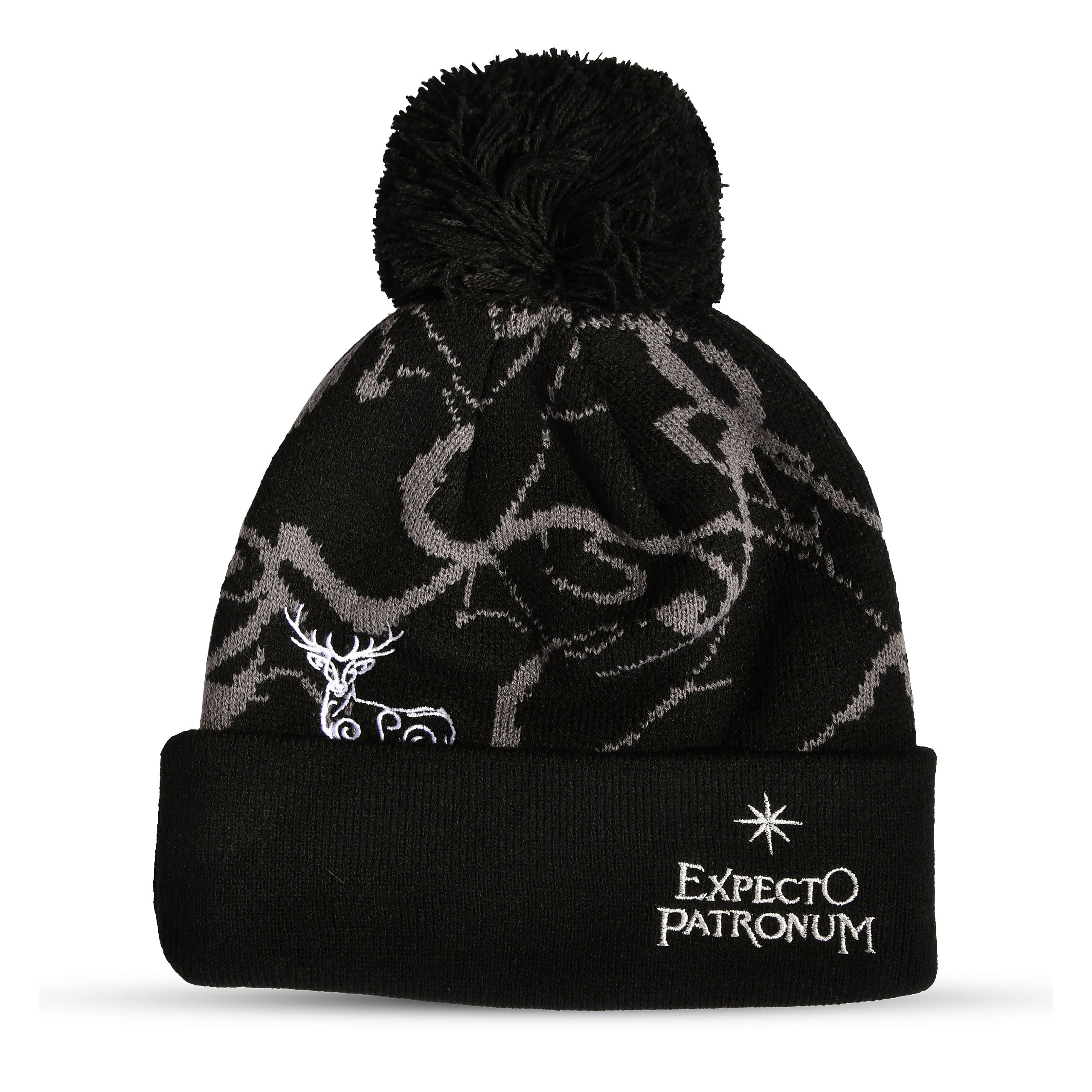 Produktbild Harry Potter - Expecto Patronum Mütze mit Bommel schwarz