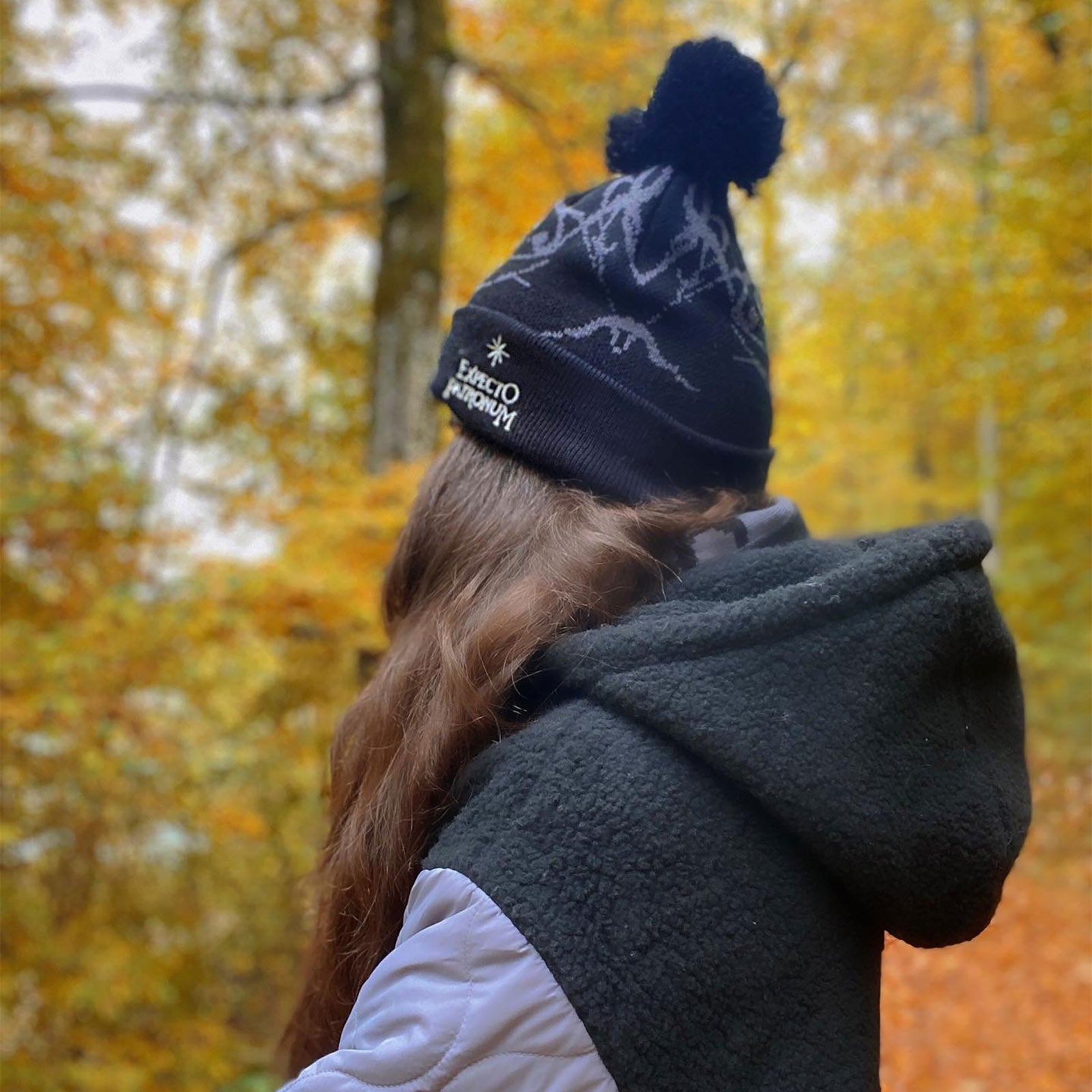 Produktbild Harry Potter - Expecto Patronum Mütze mit Bommel schwarz