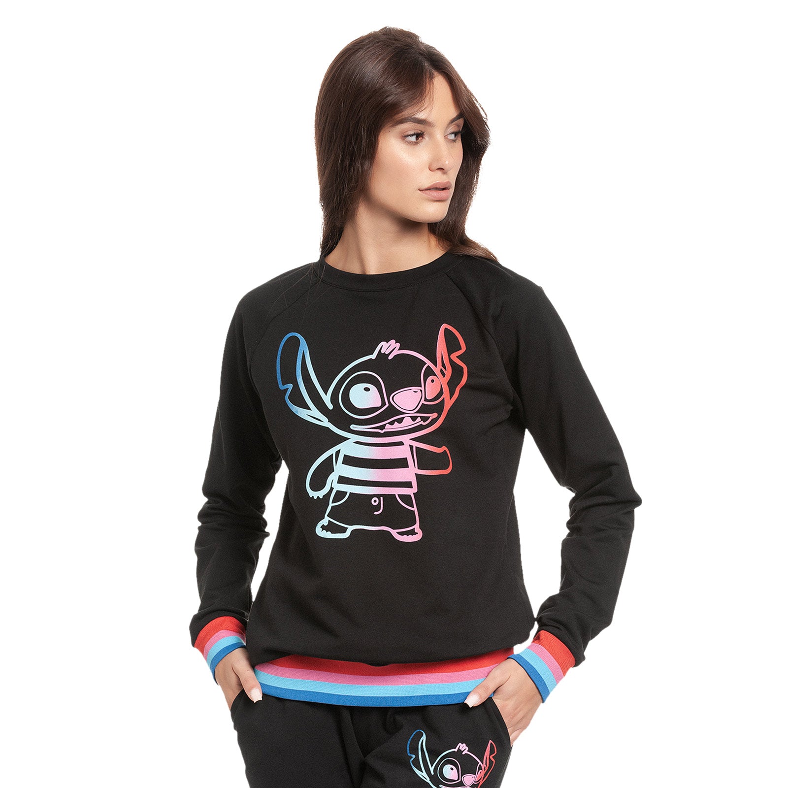 Produktbild Lilo & Stitch - Rainbow Stitch Sweater Damen schwarz