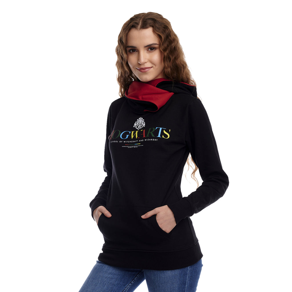 Produktbild Hogwarts Hoodie mit Schalkragen schwarz - Harry Potter