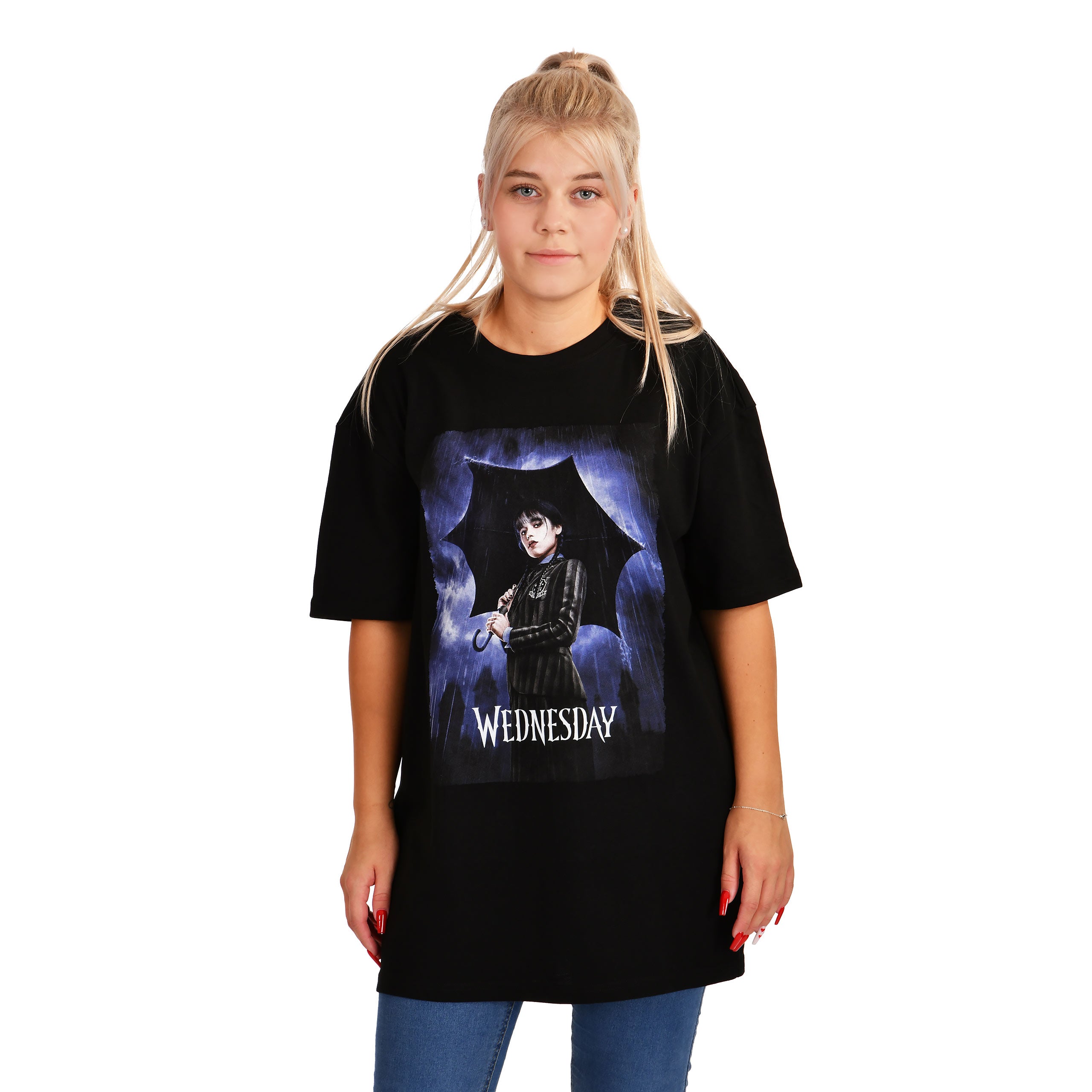 Produktbild Wednesday - Teaser Poster Oversize T-Shirt schwarz
