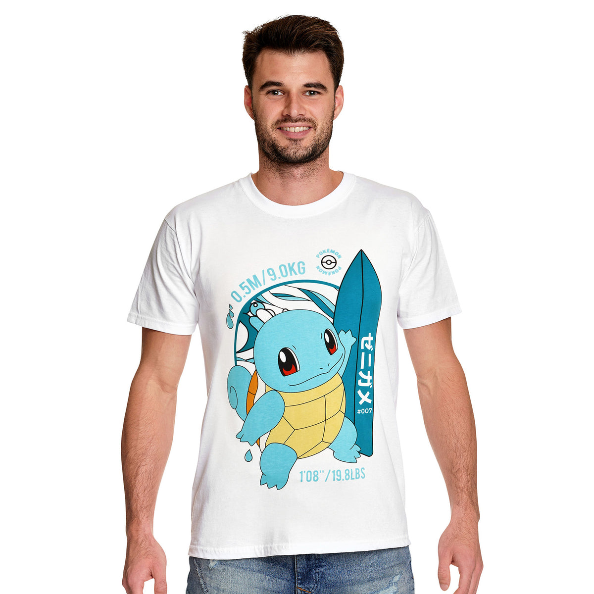 Produktbild Pokemon - Schiggy Surfer T-Shirt weiß