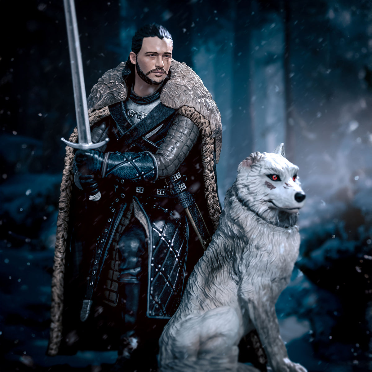 Produktbild Game of Thrones - Jon Snow mit Schattenwolf Diorama