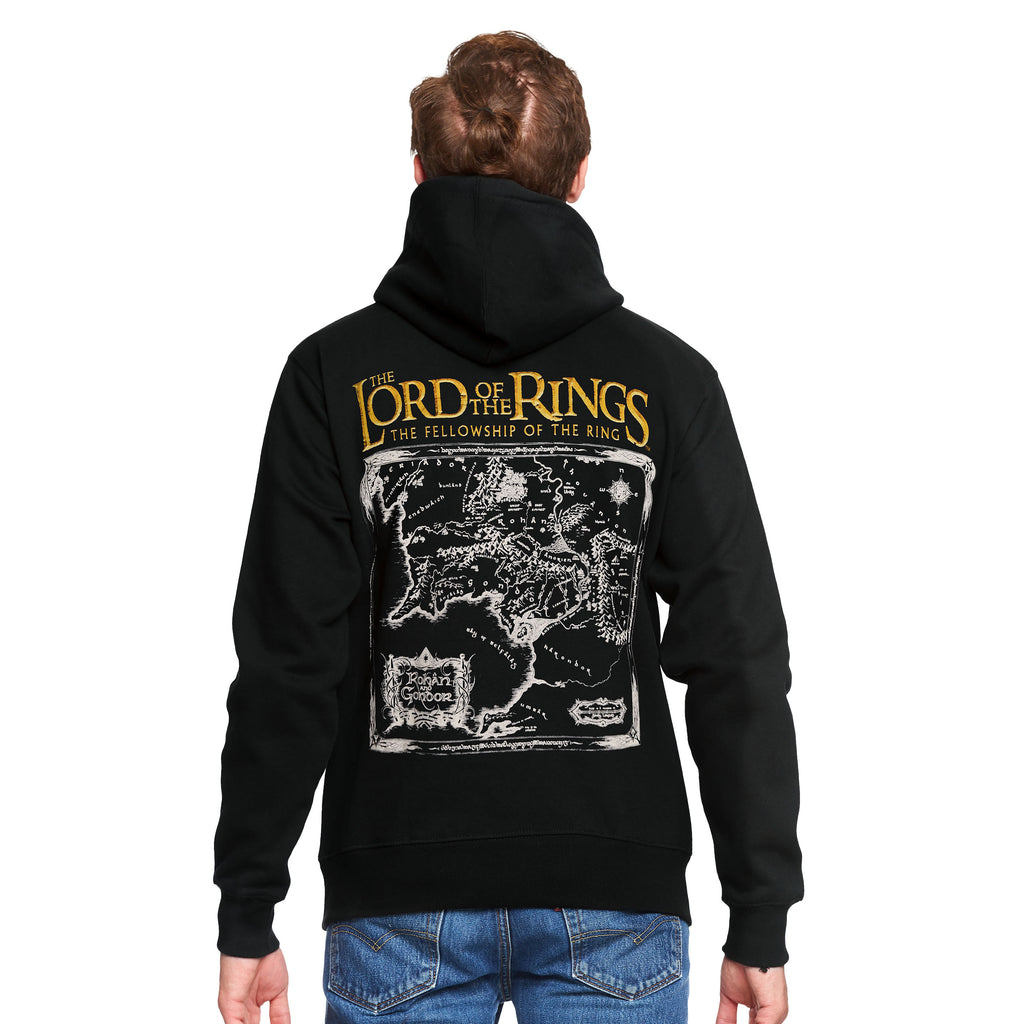 Produktbild Der Herr der Ringe - Karte von Mittelerde Hoodie schwarz