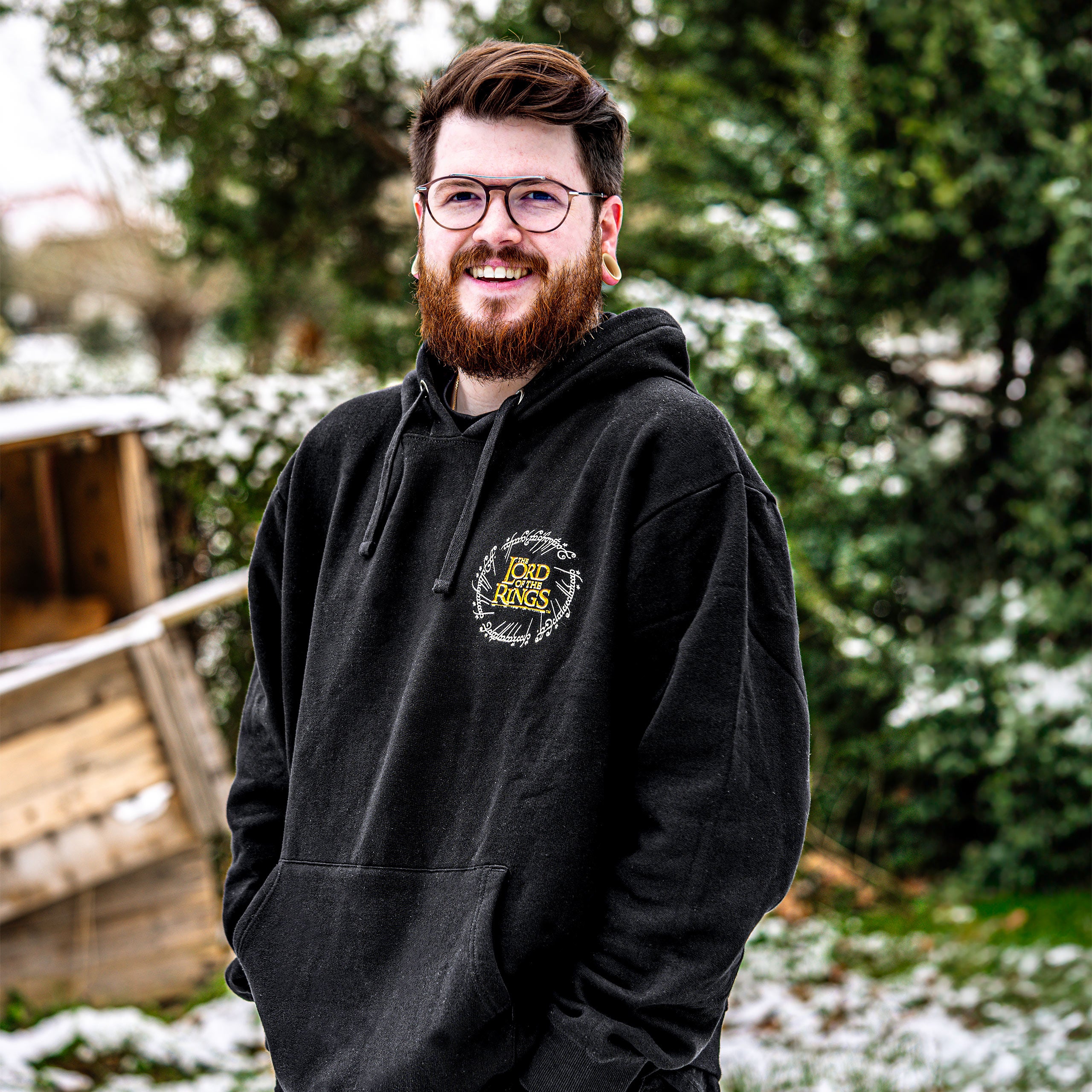 Produktbild Der Herr der Ringe - Karte von Mittelerde Hoodie schwarz