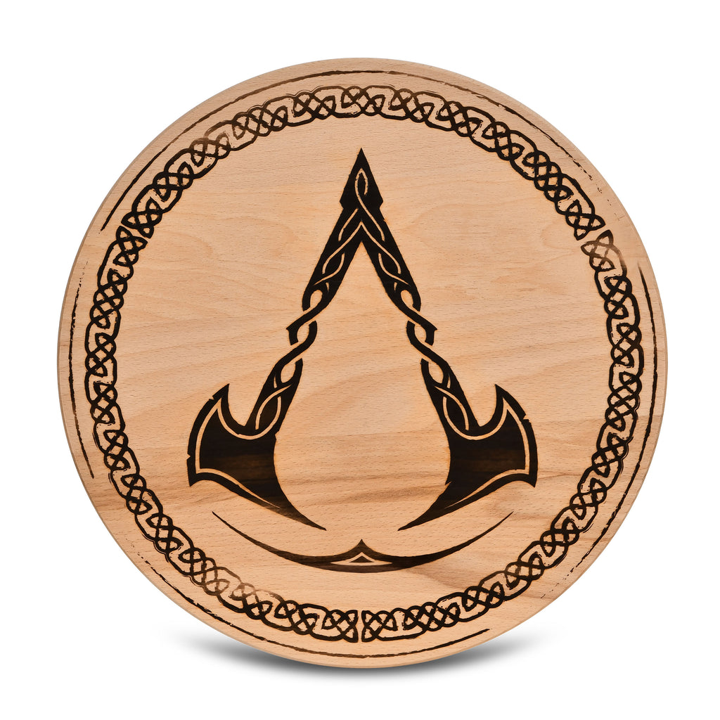 Produktbild Assassin's Creed - Valhalla Logo Schneidebrett Buche