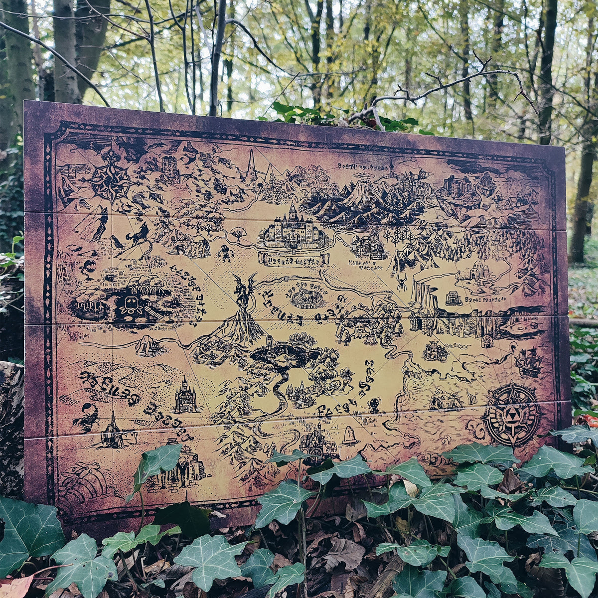 Produktbild Zelda - Hyrule Karte Wandbild Holz