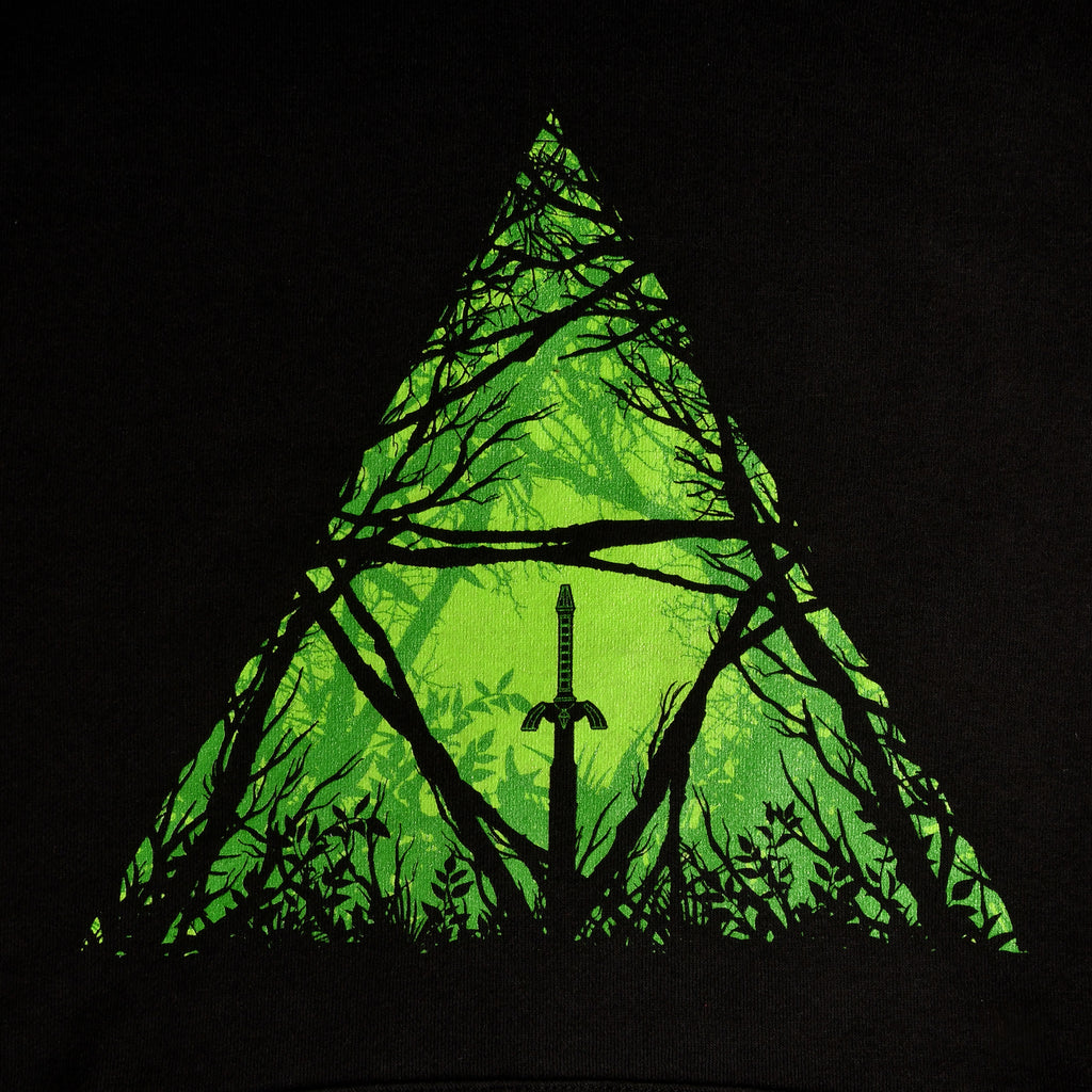 Produktbild Masterschwert im Wald Hoodie für Zelda Fans schwarz