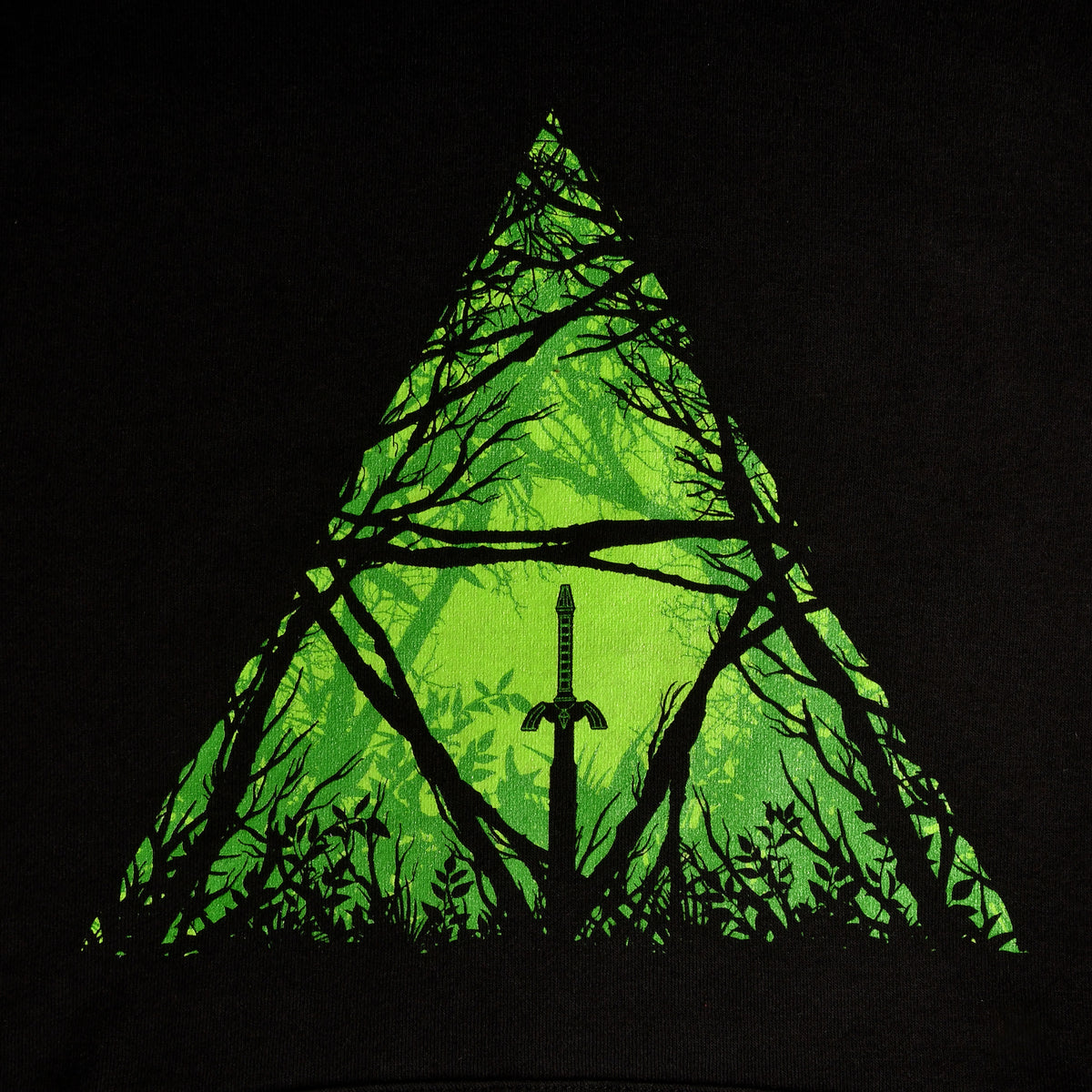 Produktbild Masterschwert im Wald Hoodie für Zelda Fans schwarz