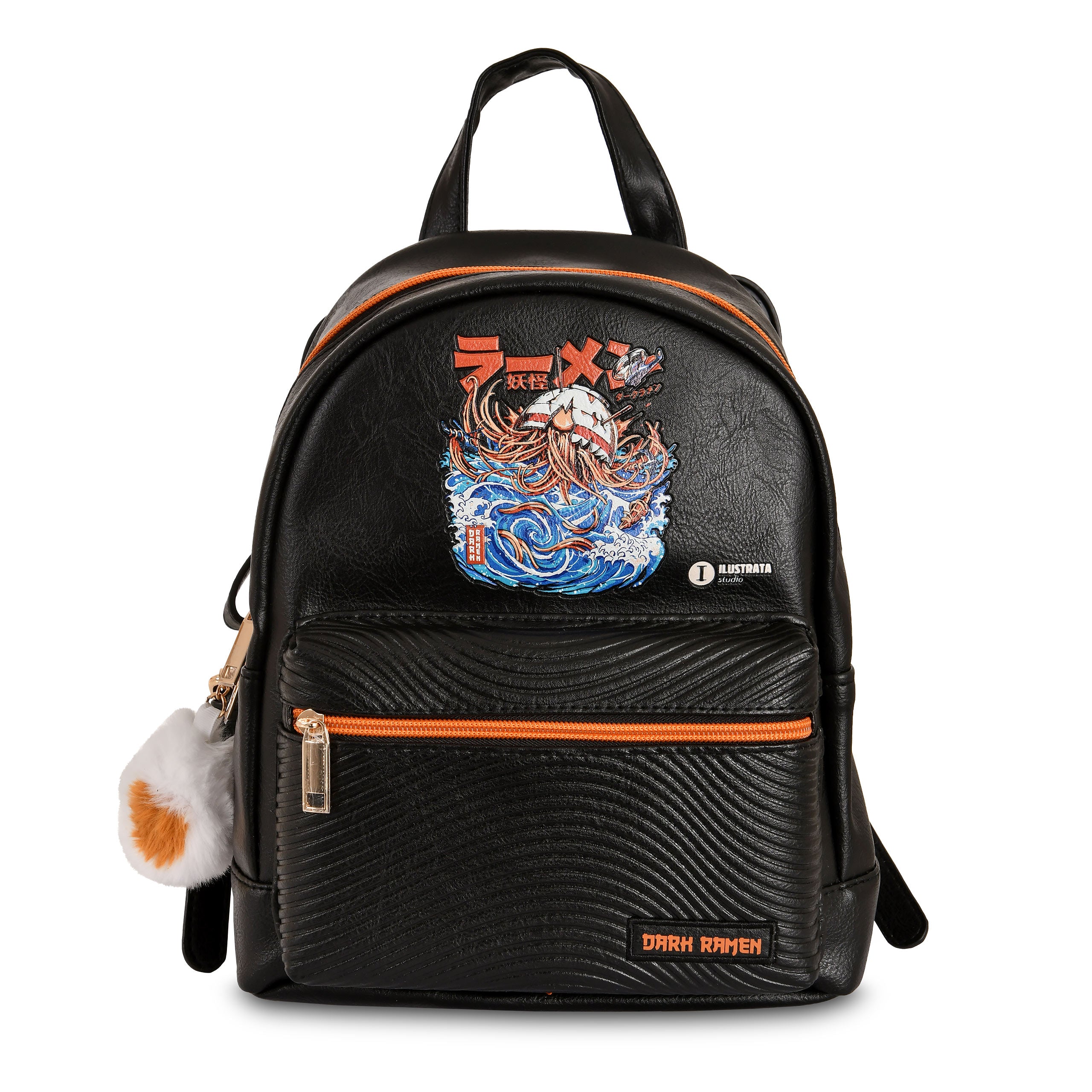 Produktbild Ilustrata - Dark Ramen Rucksack mit Pom Pom Anhänger schwarz