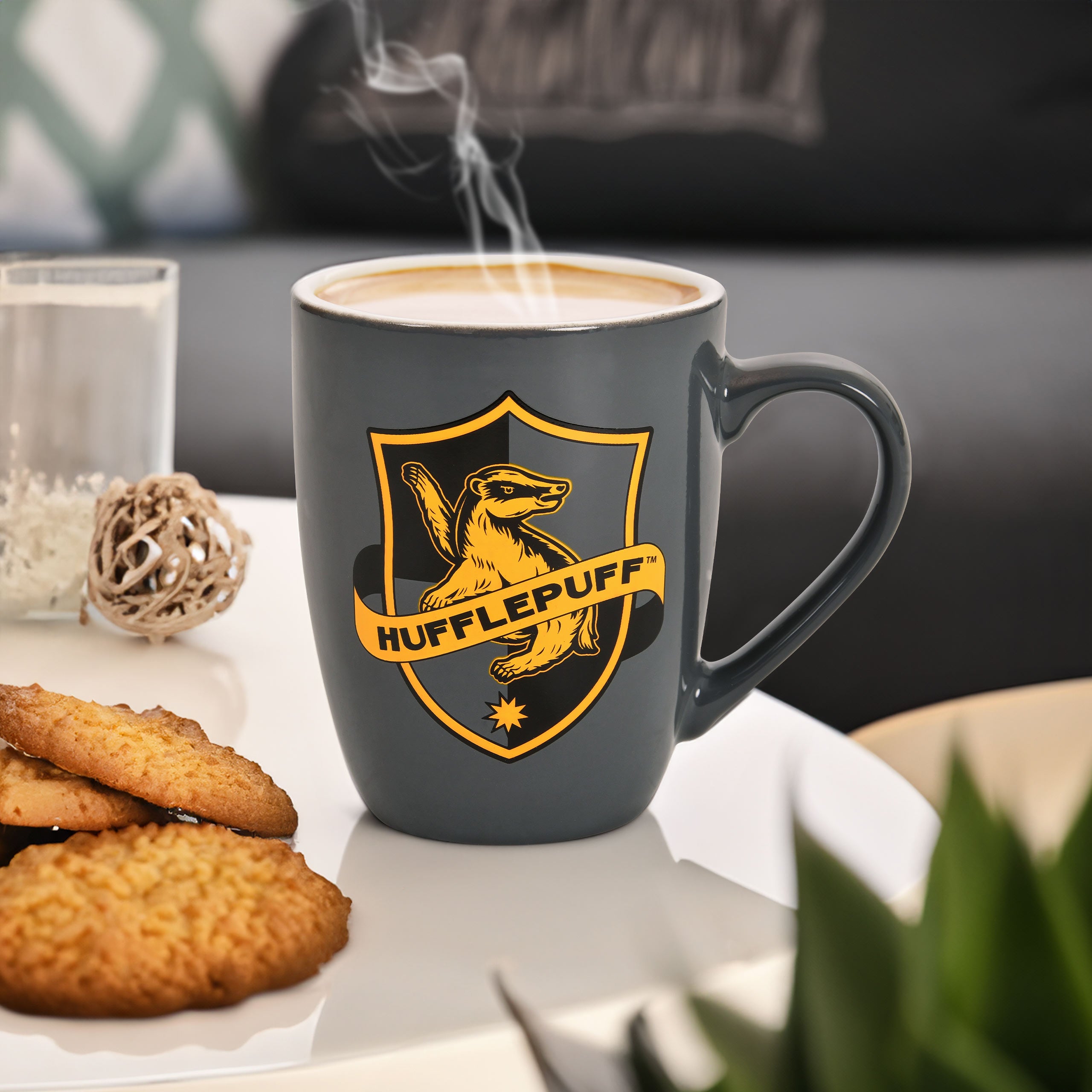 Produktbild Hufflepuff Logo Tasse grau - Harry Potter