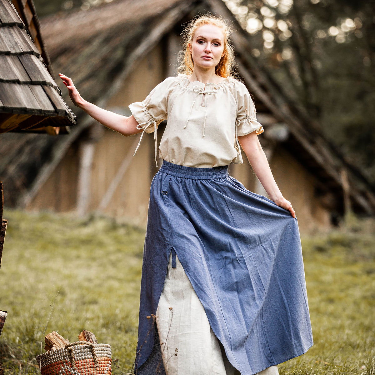 Produktbild Mittelalter Rock Doppellagig blau-beige