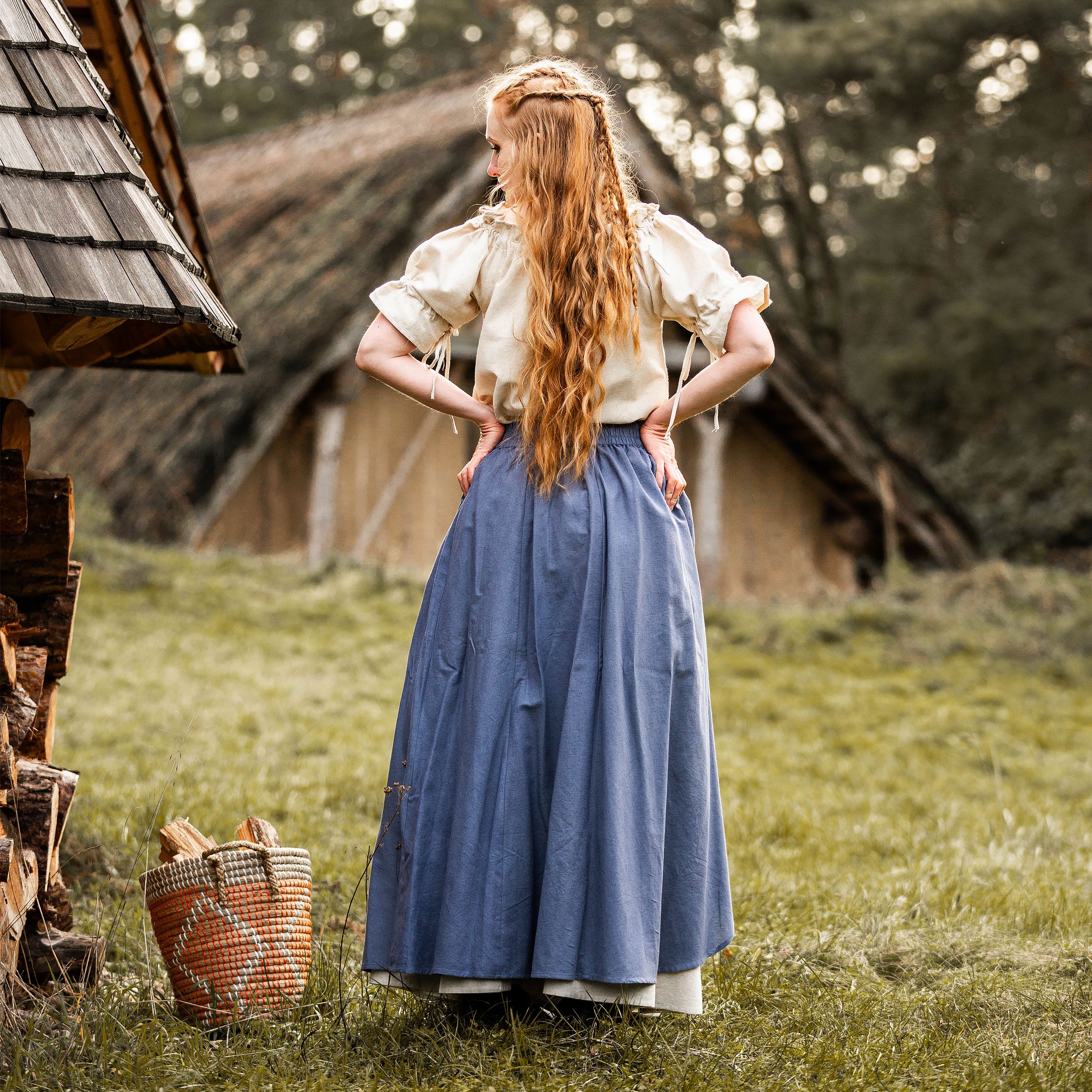 Produktbild Mittelalter Rock Doppellagig blau-beige