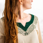Produktbild Mittelalter Kleid mit Stickerei beige-grün