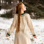 Produktbild Mittelalter Kleid mit Stickerei beige-grün