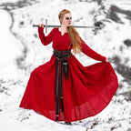 Produktbild Mittelalter Kleid Leinen rot