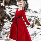 Produktbild Mittelalter Kleid Leinen rot