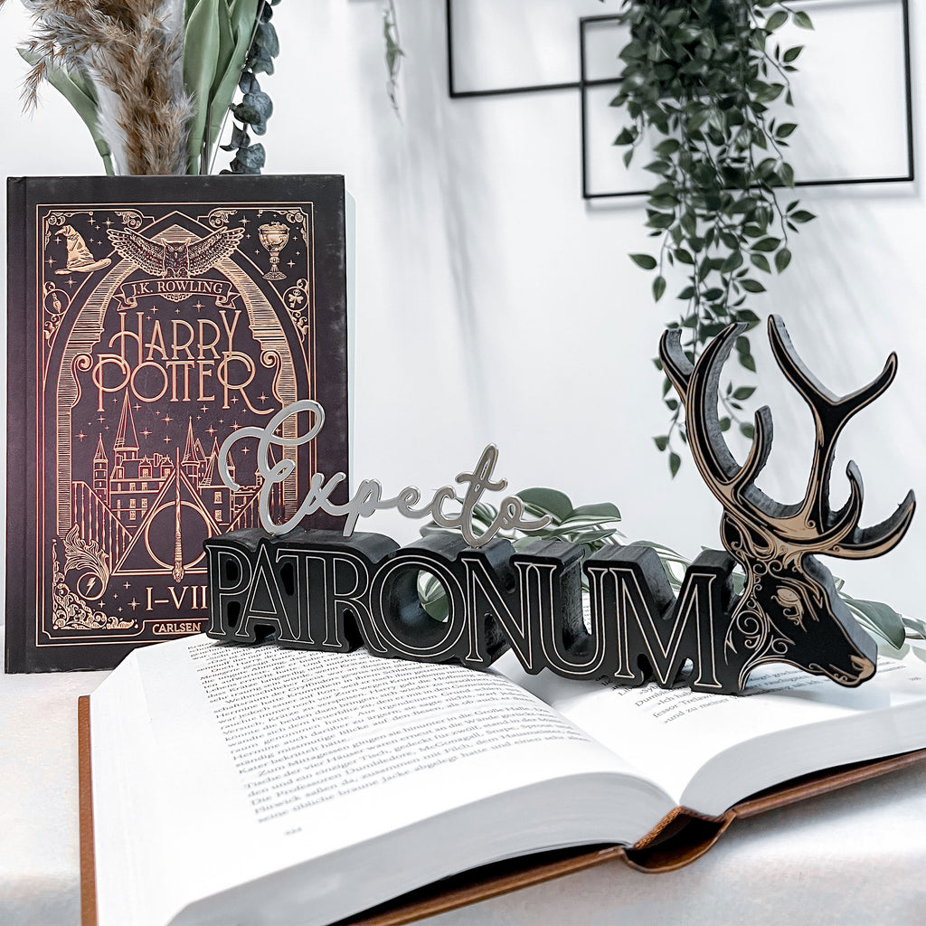 Produktbild Expecto Patronum Schriftzug Deko Holz - Harry Potter