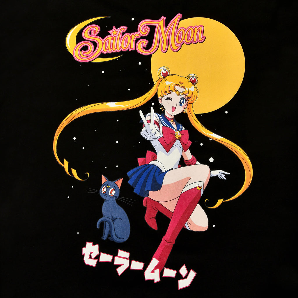 Produktbild Sailor Moon mit Luna T-Shirt schwarz