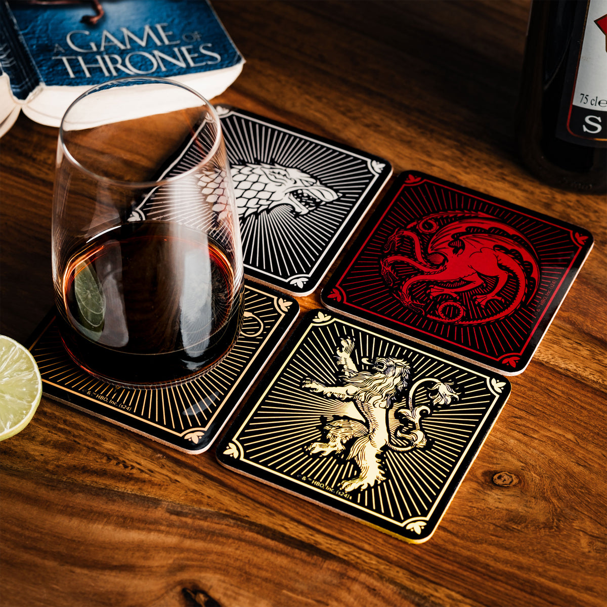 Produktbild Game of Thrones - Häuser Wappen Untersetzer 4er Set