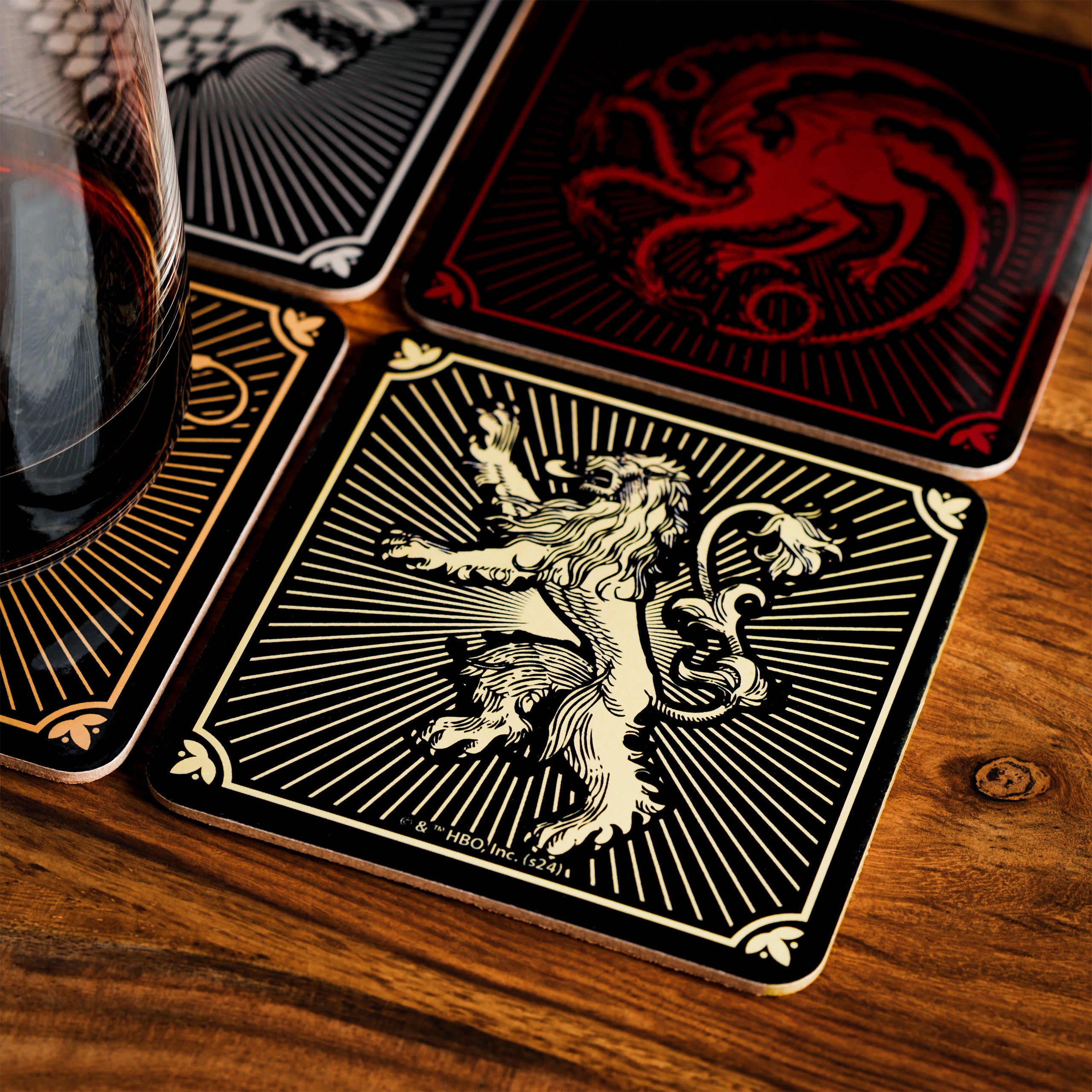 Produktbild Game of Thrones - Häuser Wappen Untersetzer 4er Set