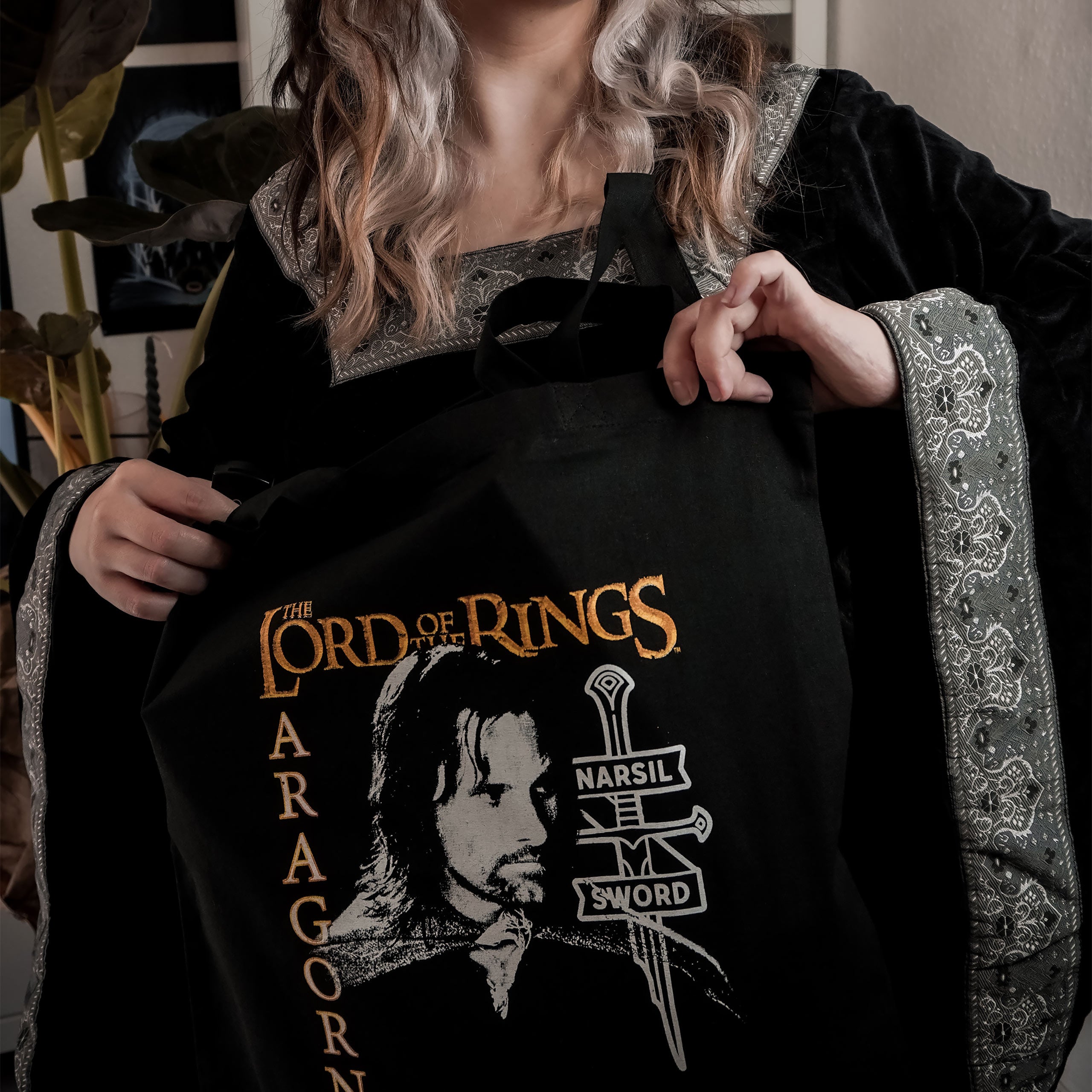 Produktbild Der Herr der Ringe - Aragorn Jutebeutel schwarz